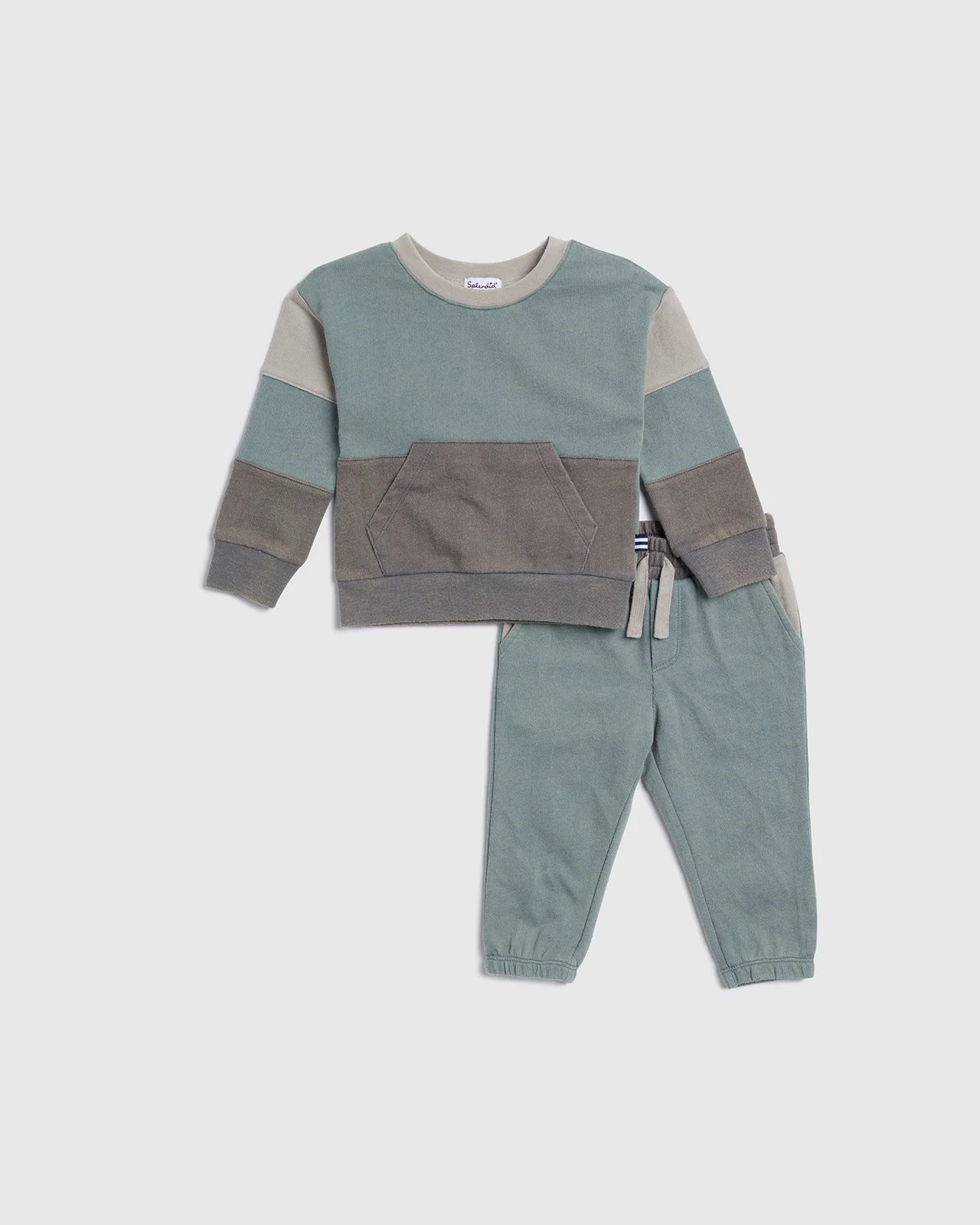 Infant Boy Washed Colorblock Long Sleeve Set