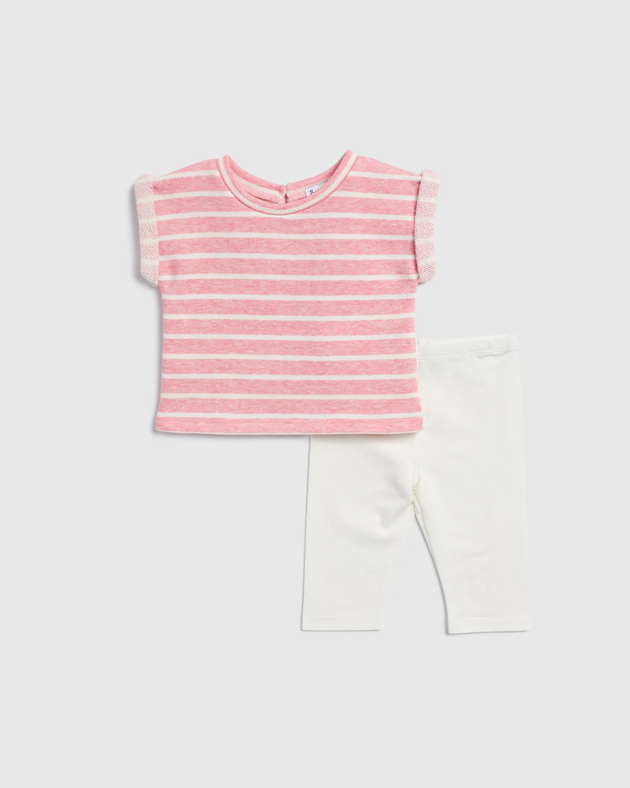 Infant Girl Broadwalk Stripe Short Sleeve Set