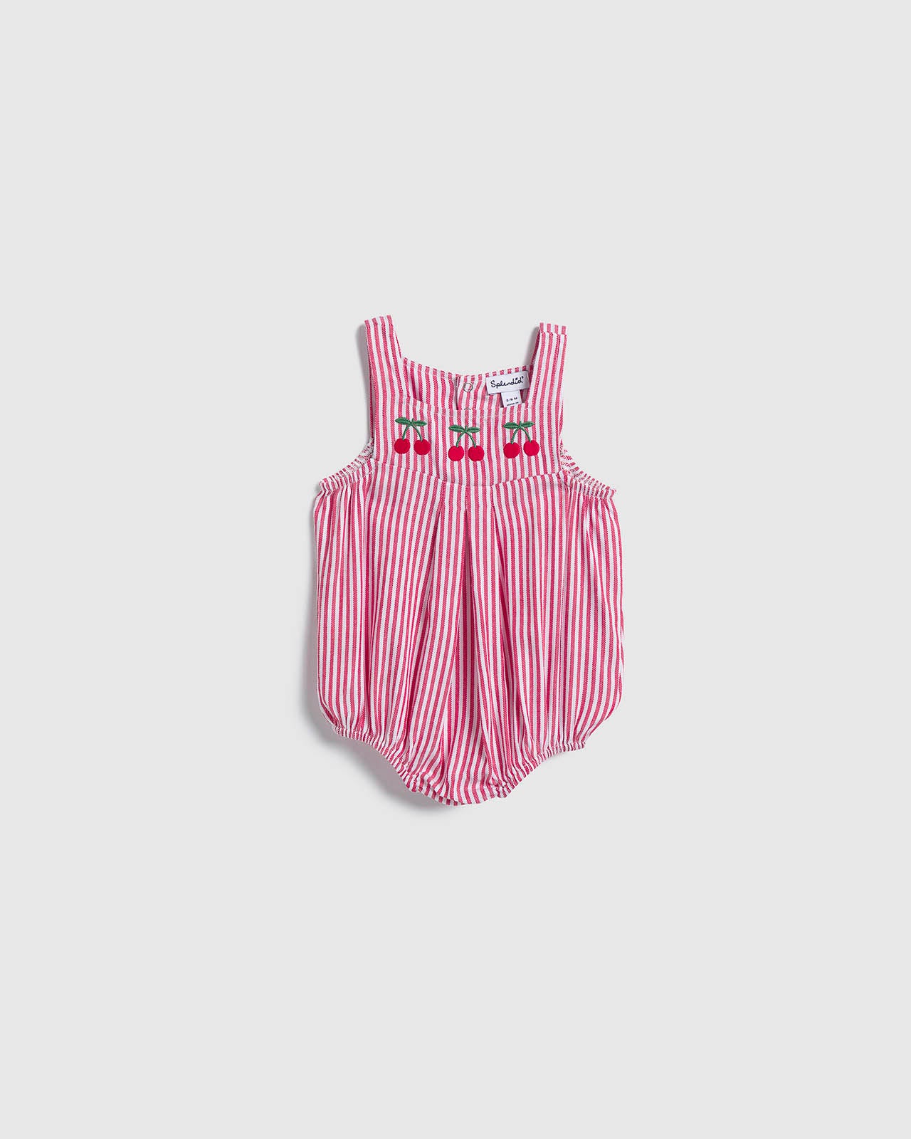 Infant Girl Cherry Striped Onesie