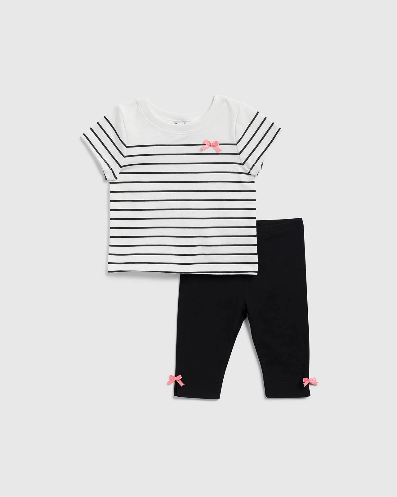Infant Girl Chic Stripe Short Sleeve Set