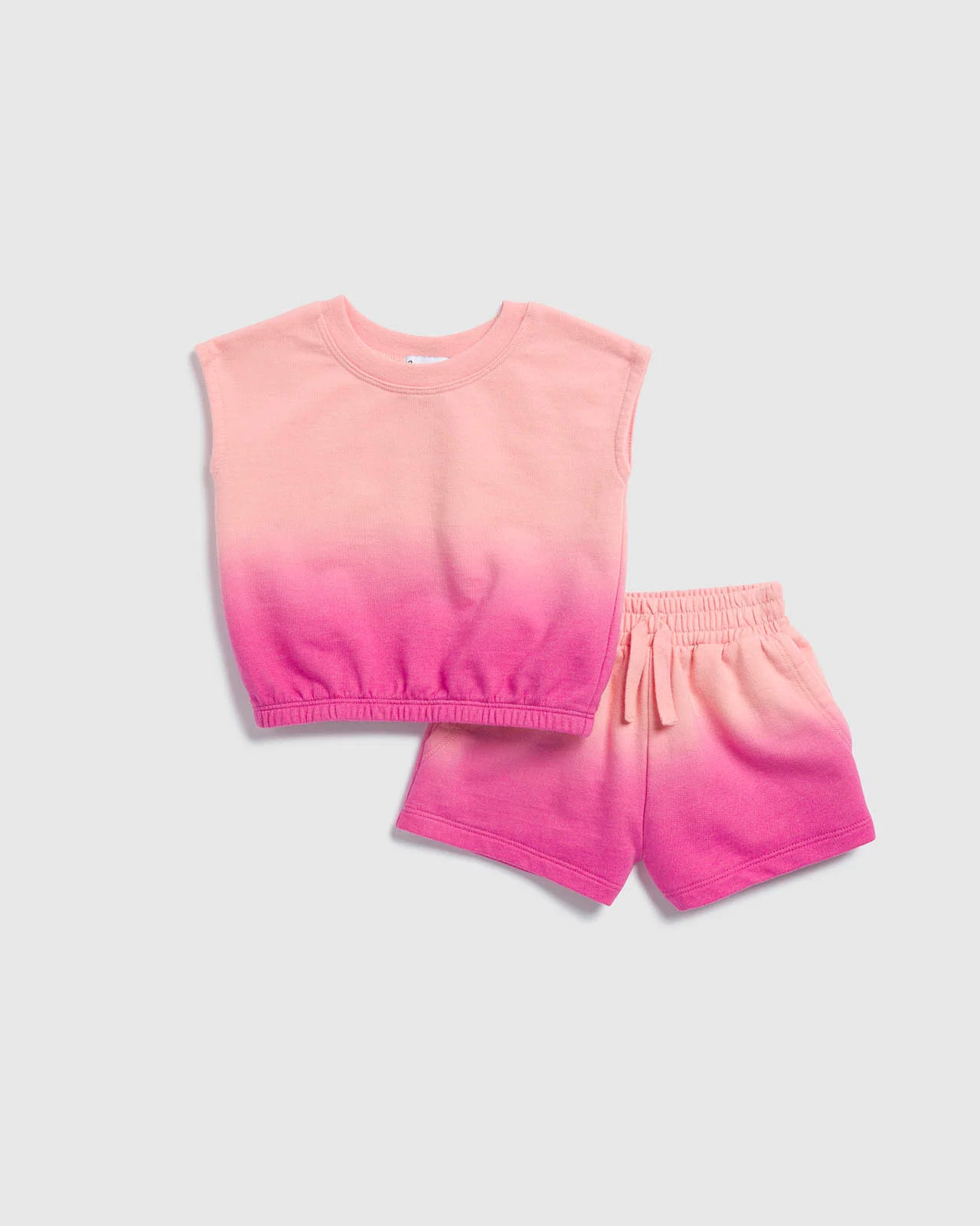 Infant Girl Cotton Candy Dip Dye Short Sleeve Set