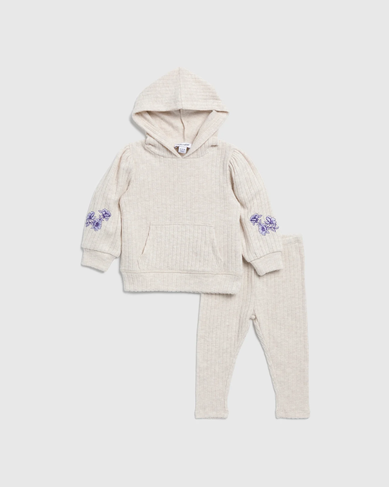 Infant Girl London Rib Hoodie Set