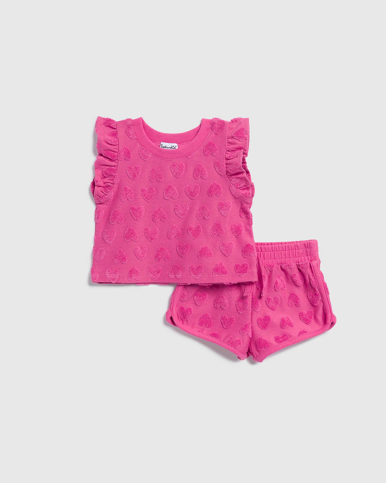 Infant Girl Loopy Terry Heart Set