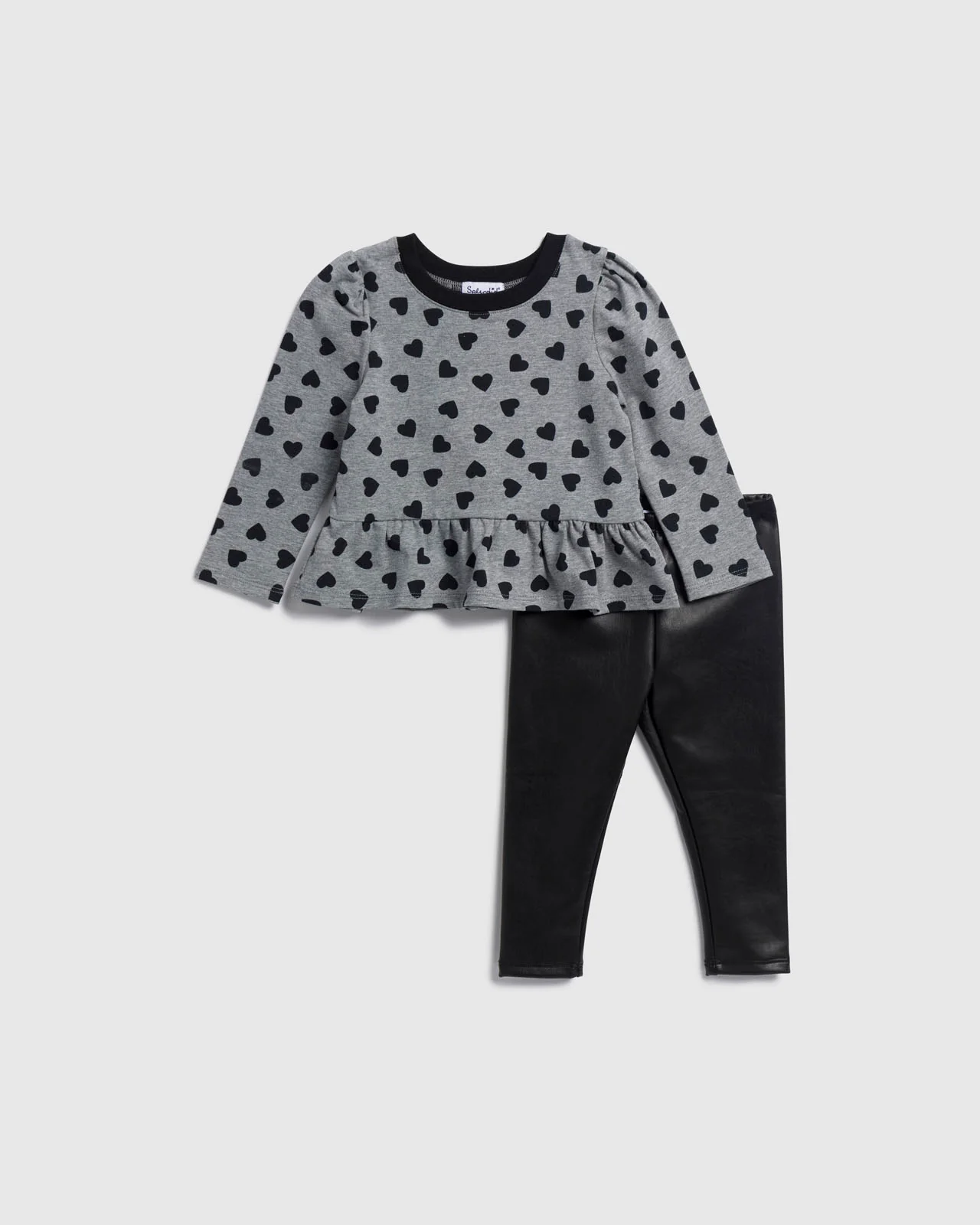 Infant Girl Mini Heart Flounce Long Sleeve Set