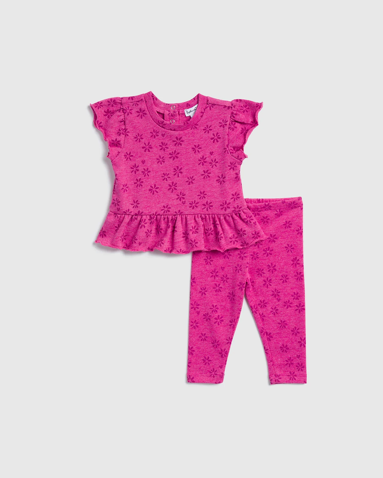 Infant Girl Painterly Floral Short Sleeve Set