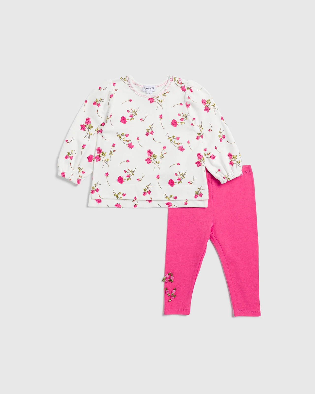Infant Girl Rose Pullover Set
