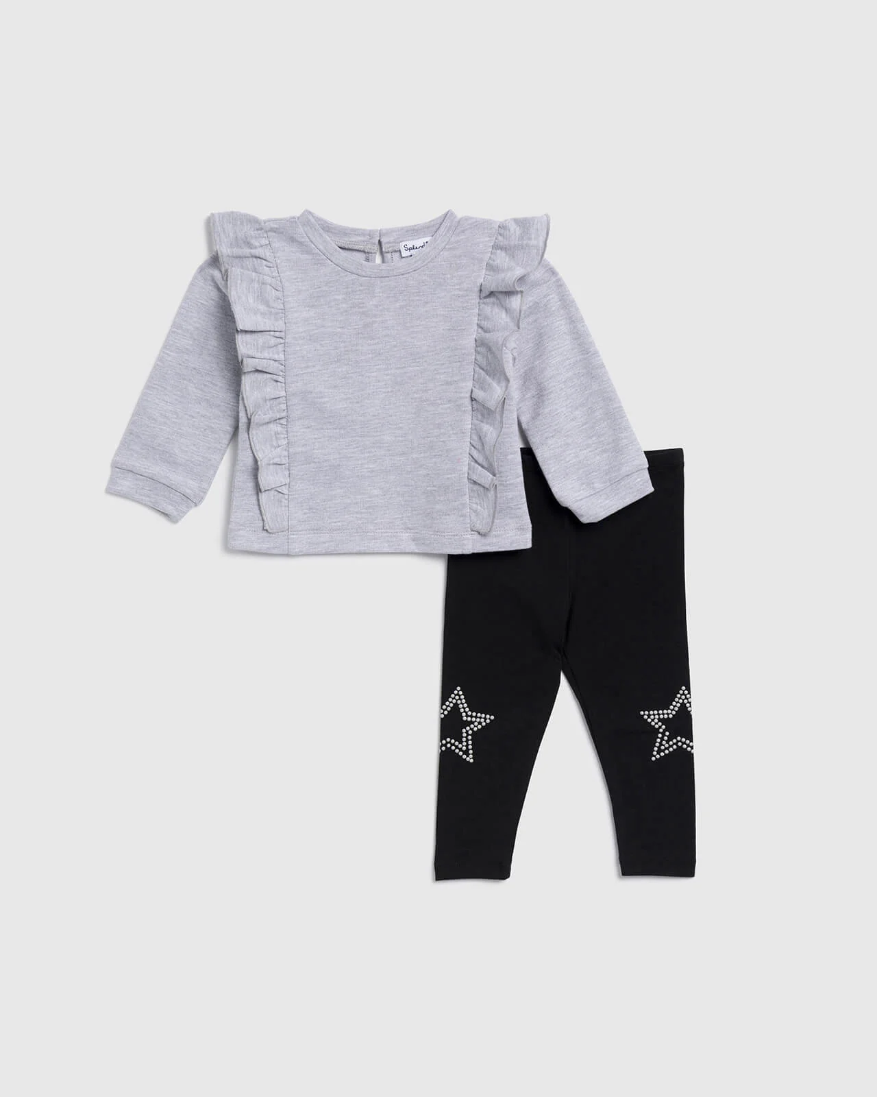 Infant Girl Silver Stars Legging Set