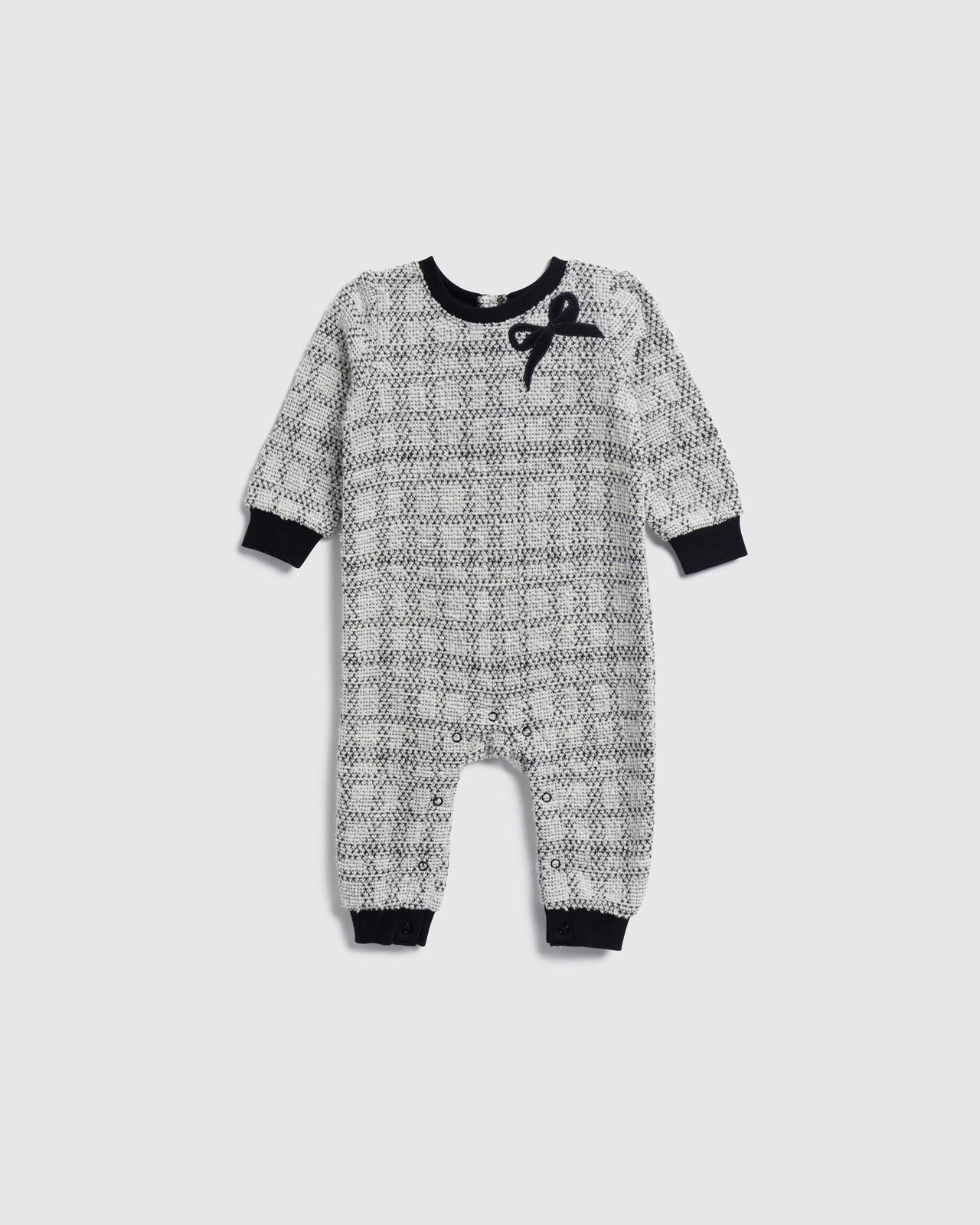 Infant Girl Tweed Bow Onesie