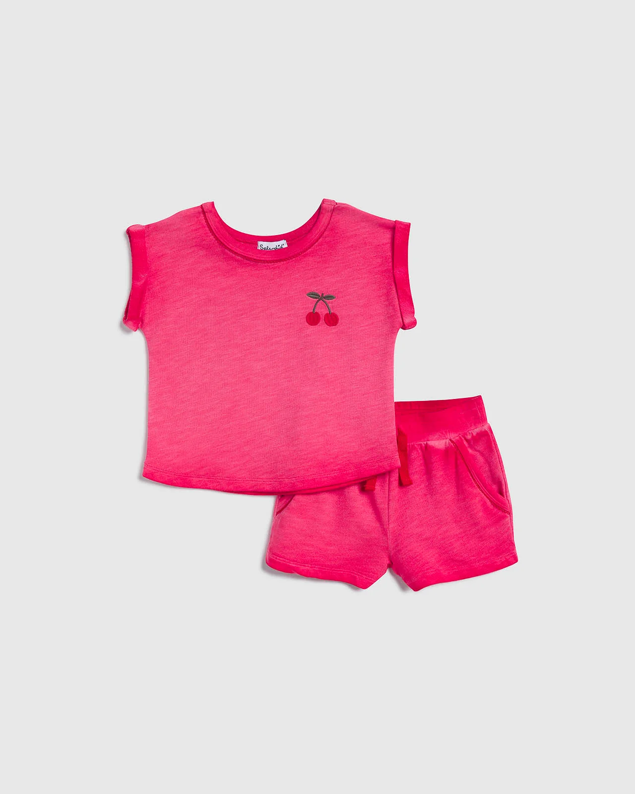 Infant Girl Vintage Cherry Tee Set