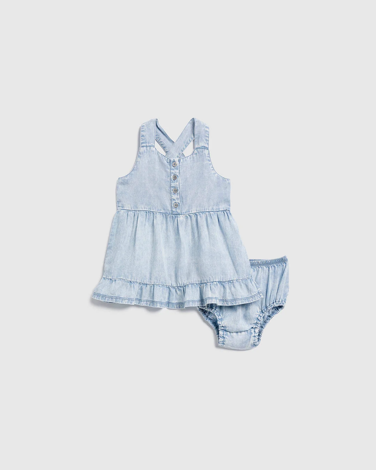 Infant Girl Bleached Indigo Dress