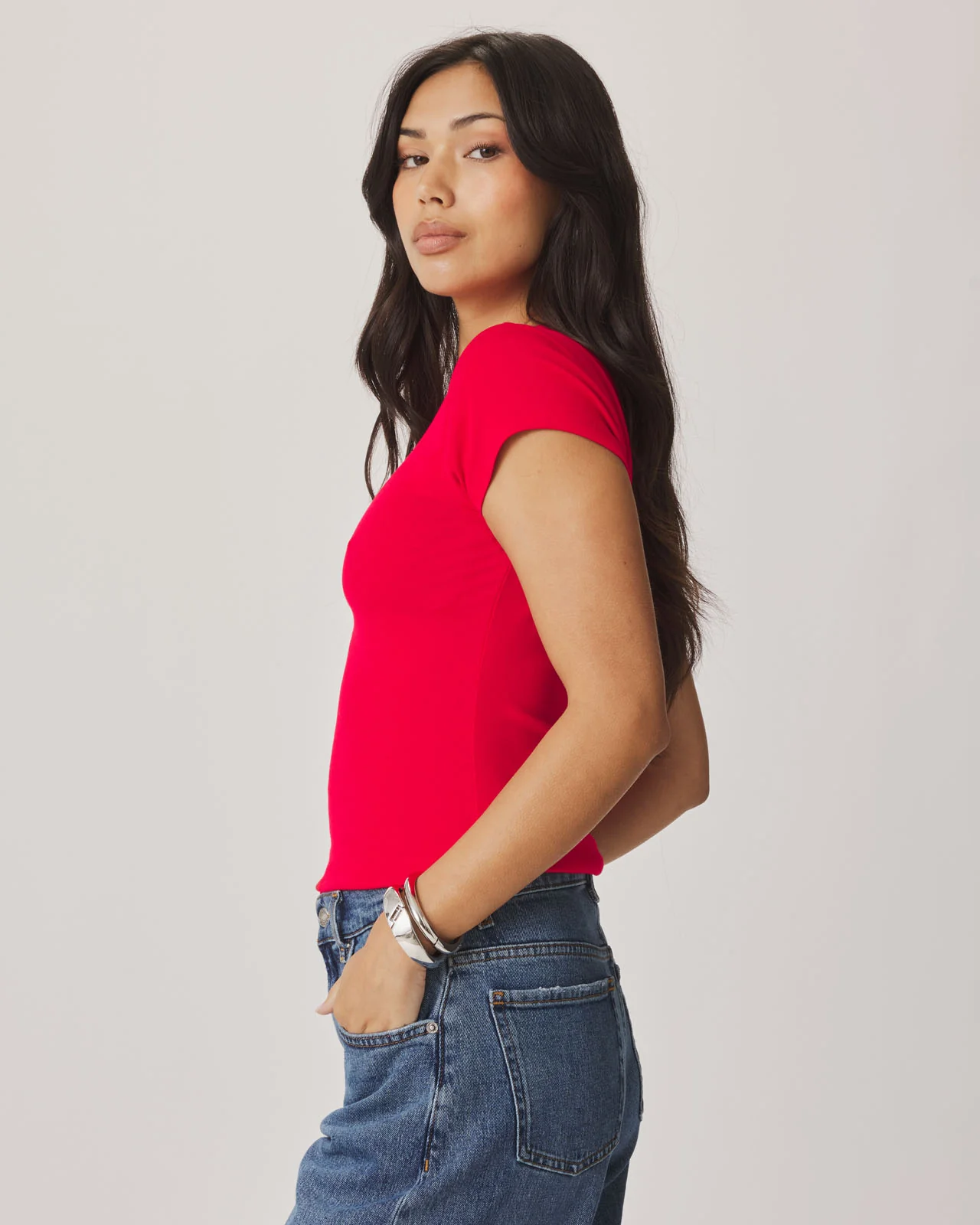 Josie Stretch Crewneck Tee - Image 3