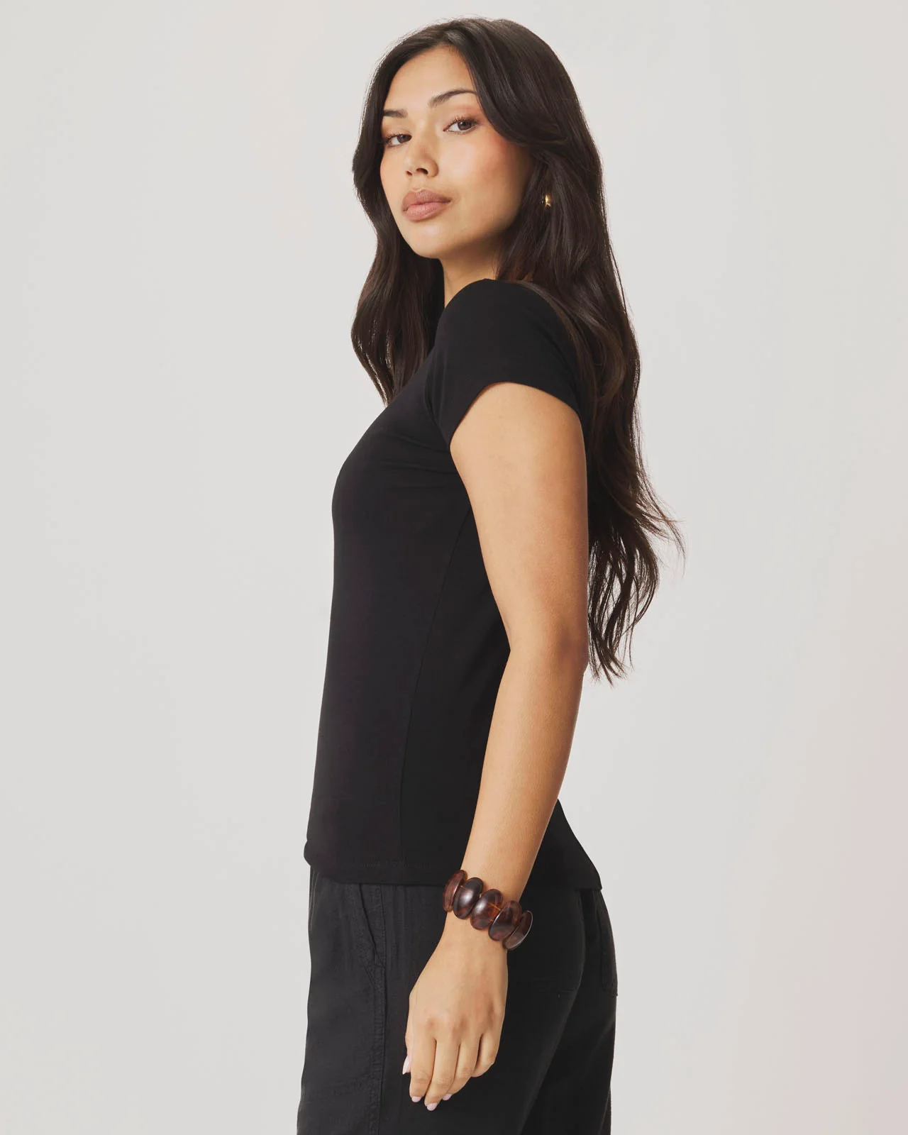 Josie Stretch V-Neck Tee - Image 11
