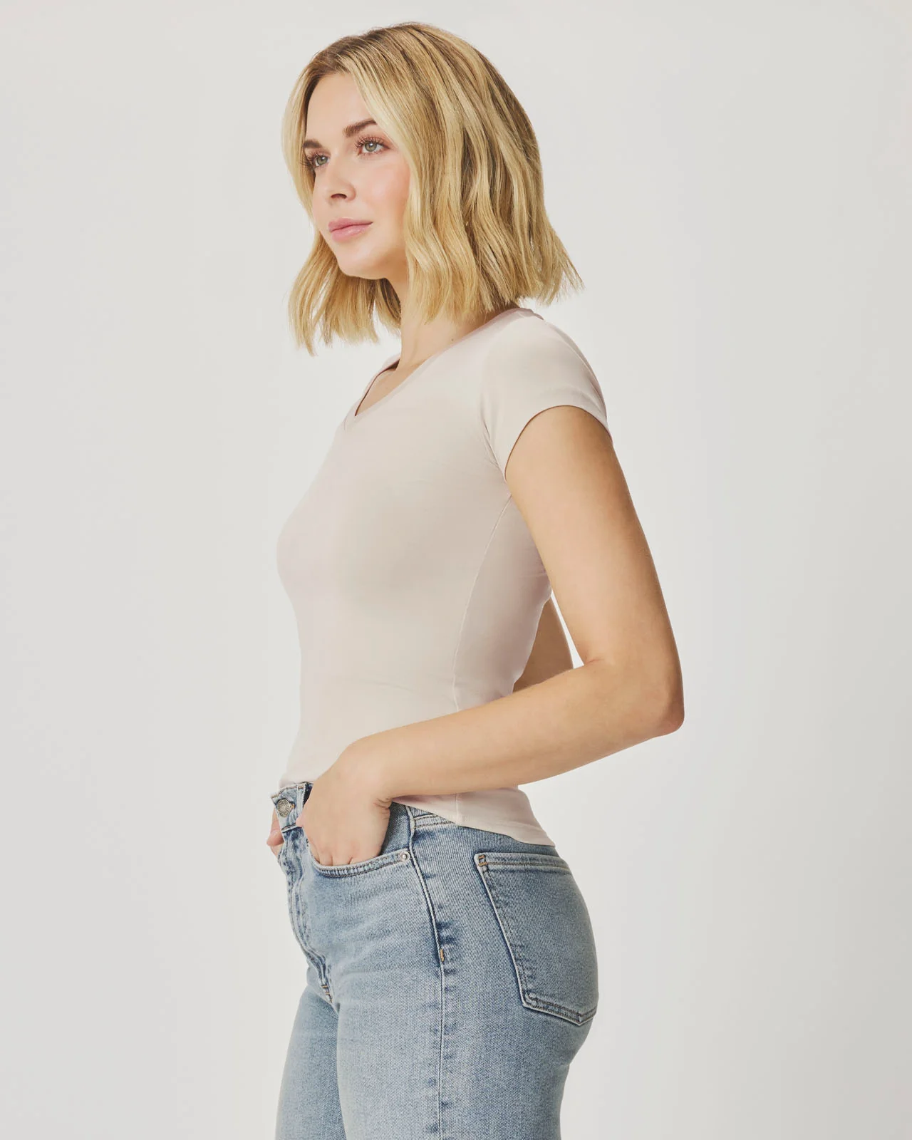 Josie Stretch V-Neck Tee - Image 19