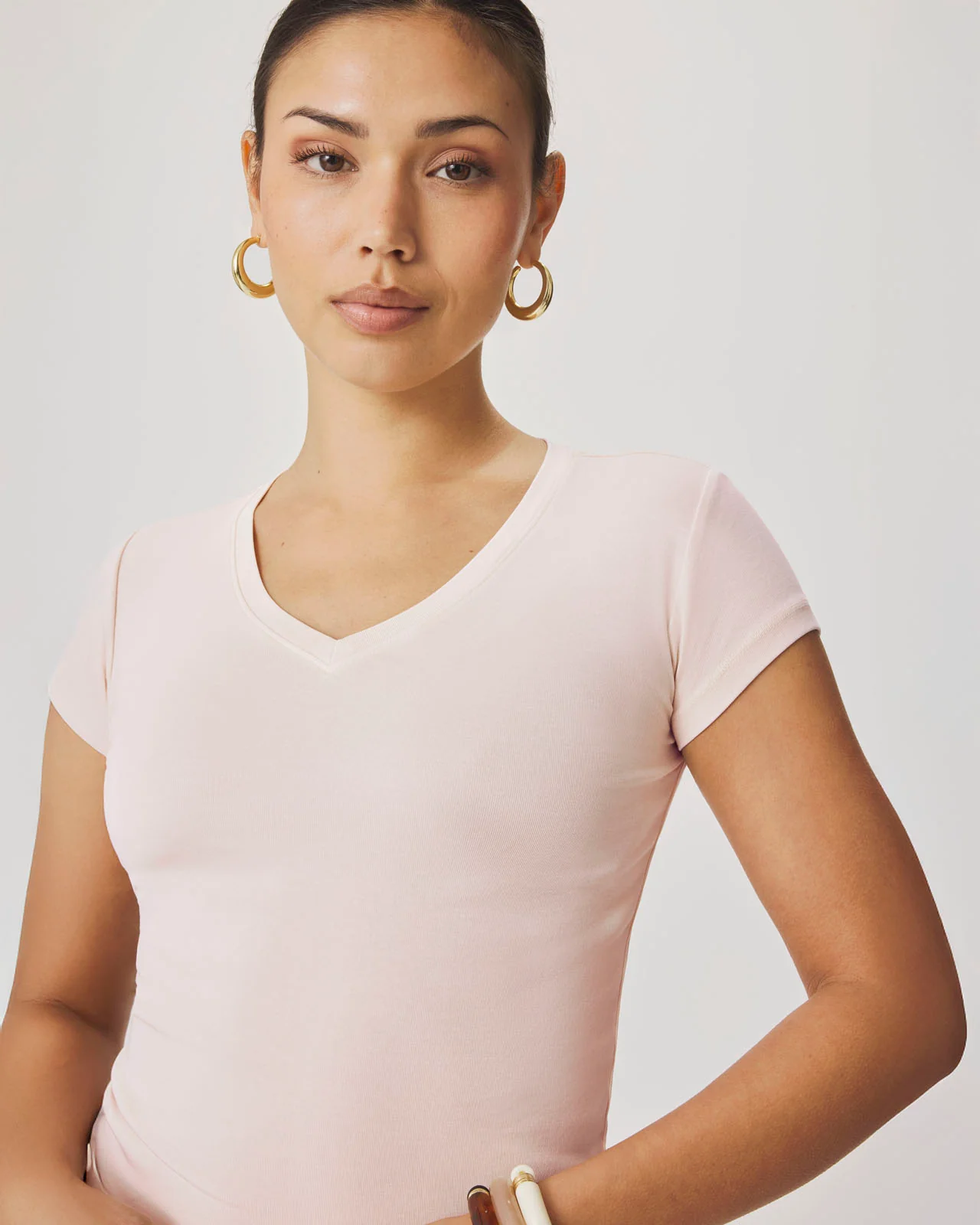 Josie Stretch V-Neck Tee - Image 25