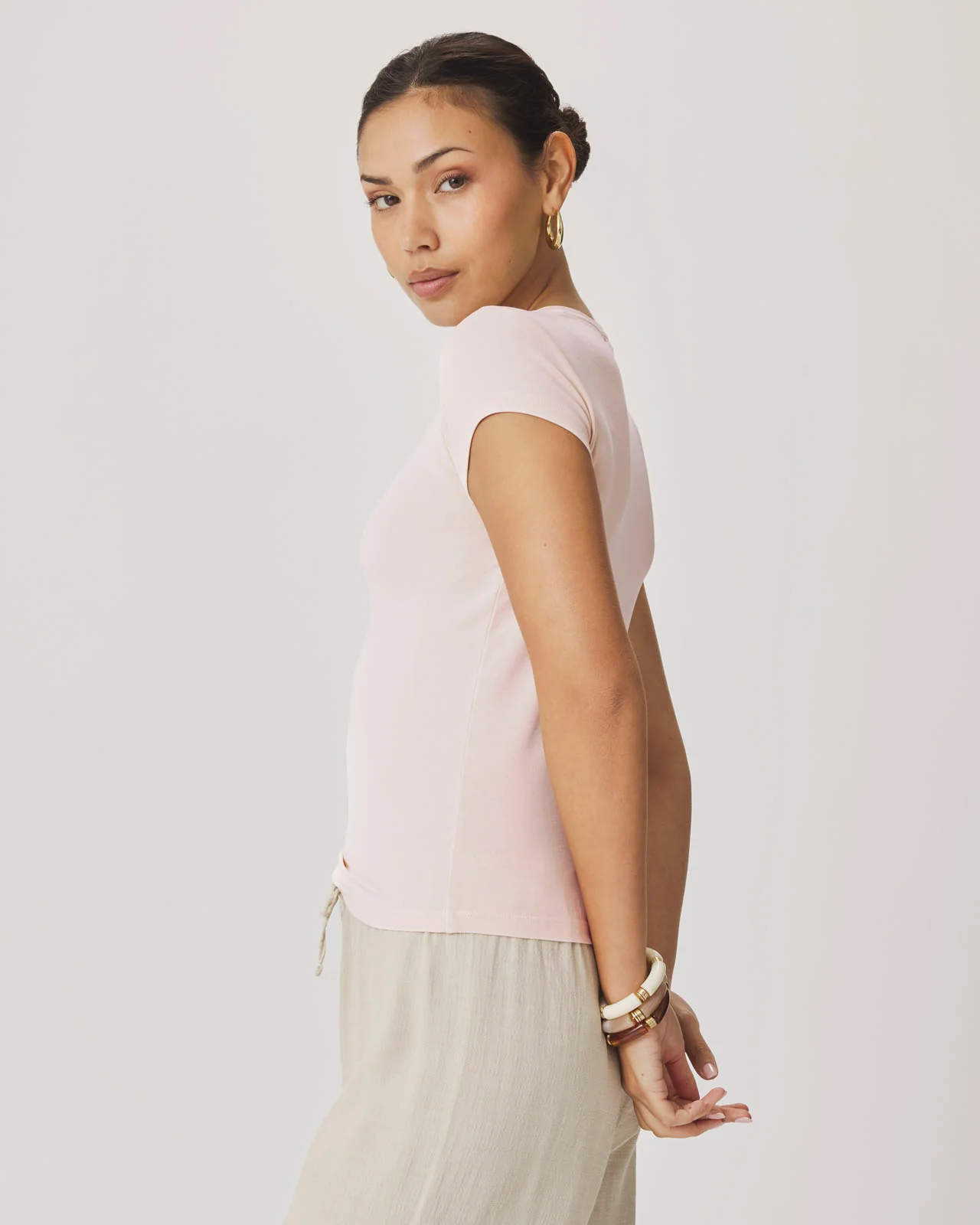 Josie Stretch V-Neck Tee - Image 27
