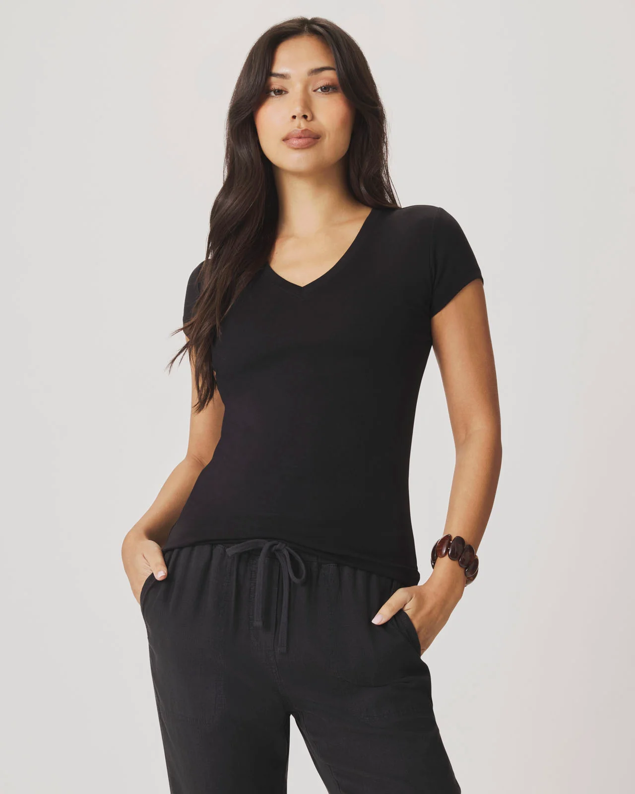 Josie Stretch V-Neck Tee - Image 3