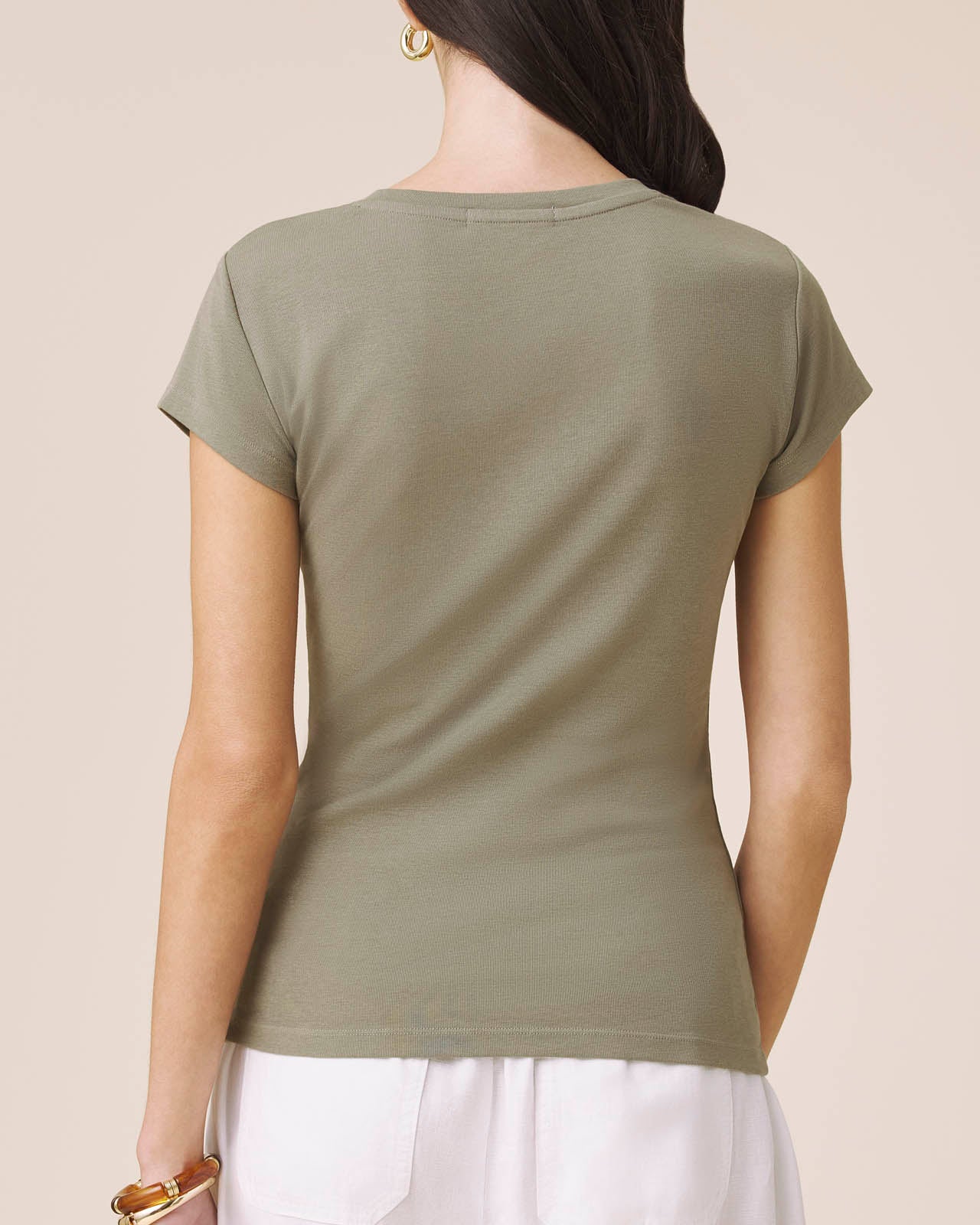 Josie Stretch V-Neck Tee - Image 47