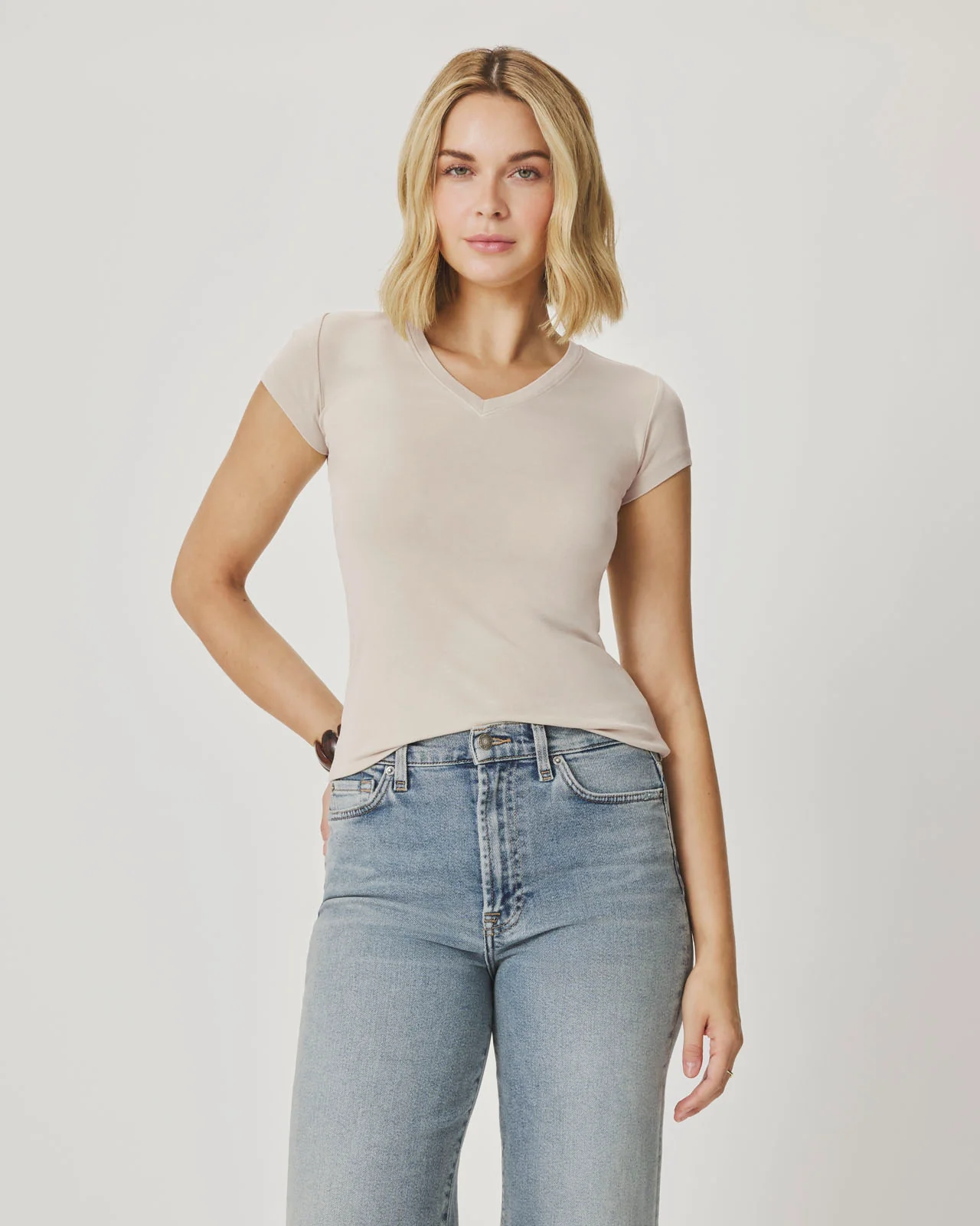 Josie Stretch V-Neck Tee - Image 5