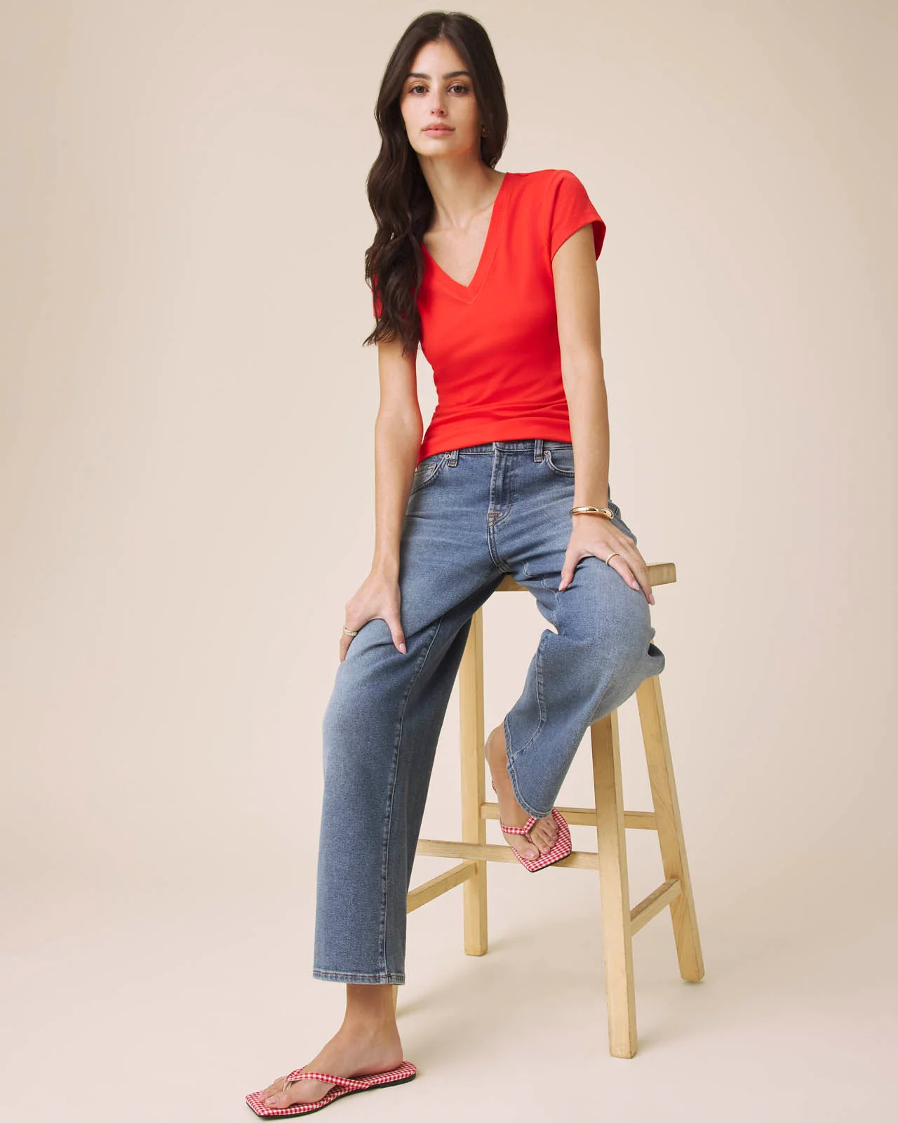 Josie Stretch V-Neck Tee - Image 51