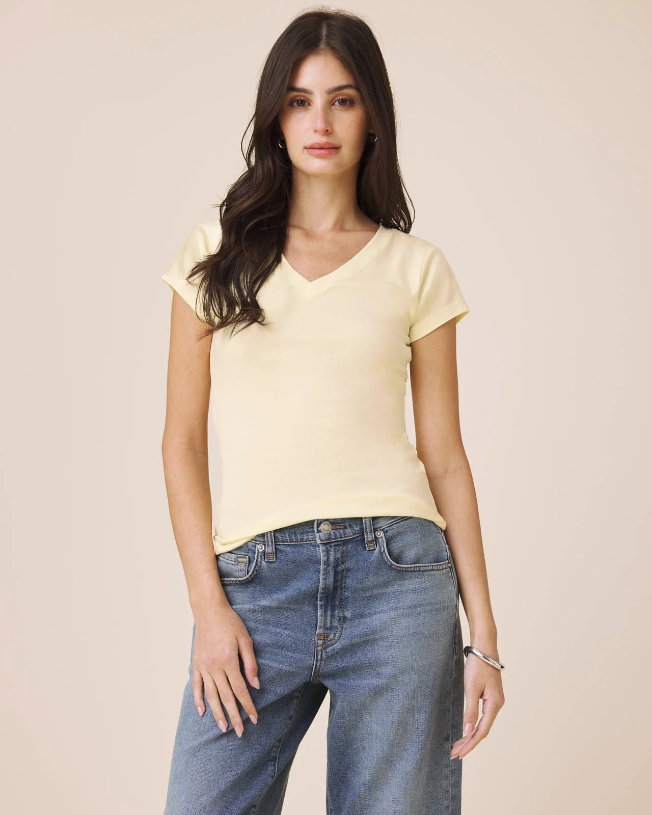 Josie Stretch V-Neck Tee - Image 56