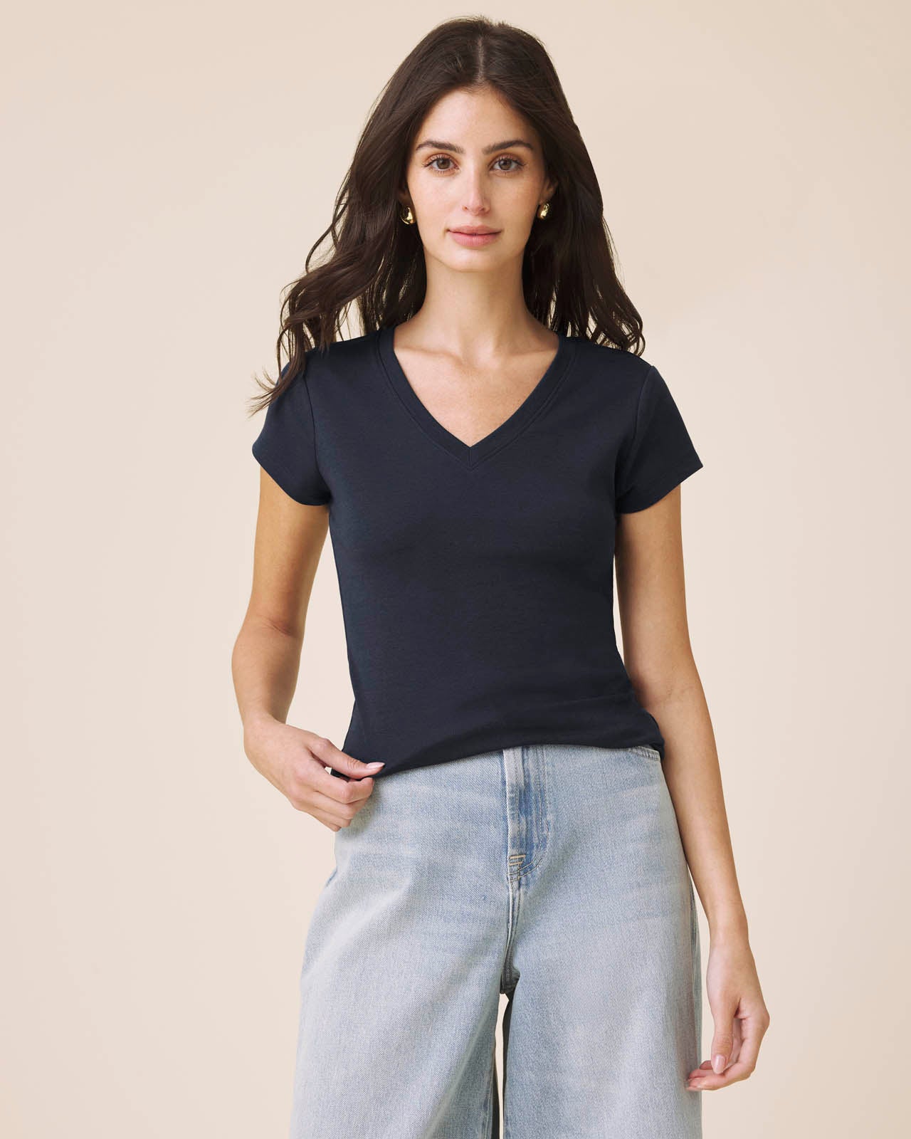 Josie Stretch V-Neck Tee - Image 59
