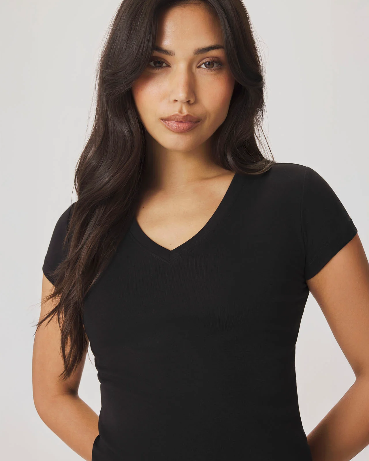 Josie Stretch V-Neck Tee - Image 9