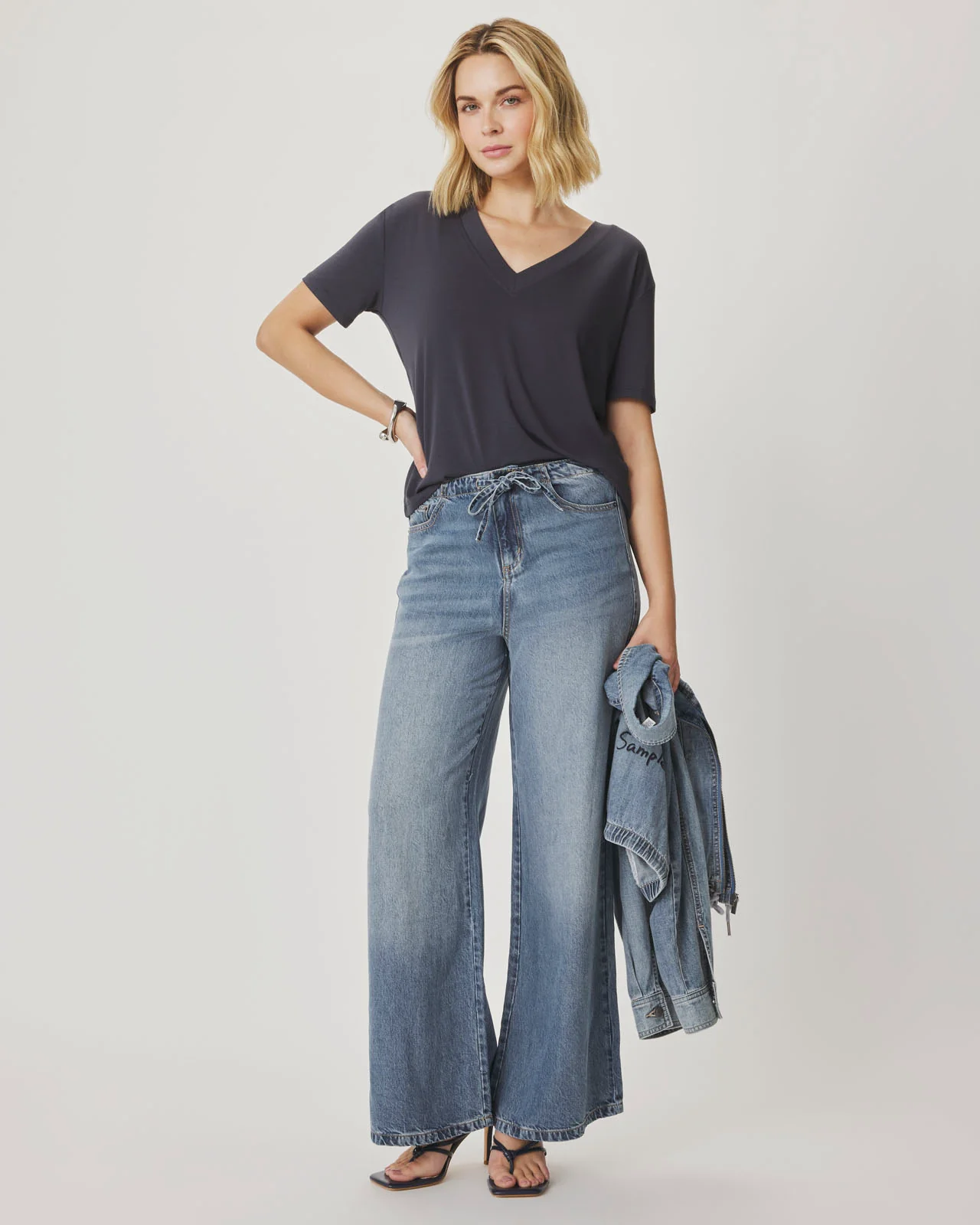 Kacey Bamboo Blend V-Neck Tee - Image 5