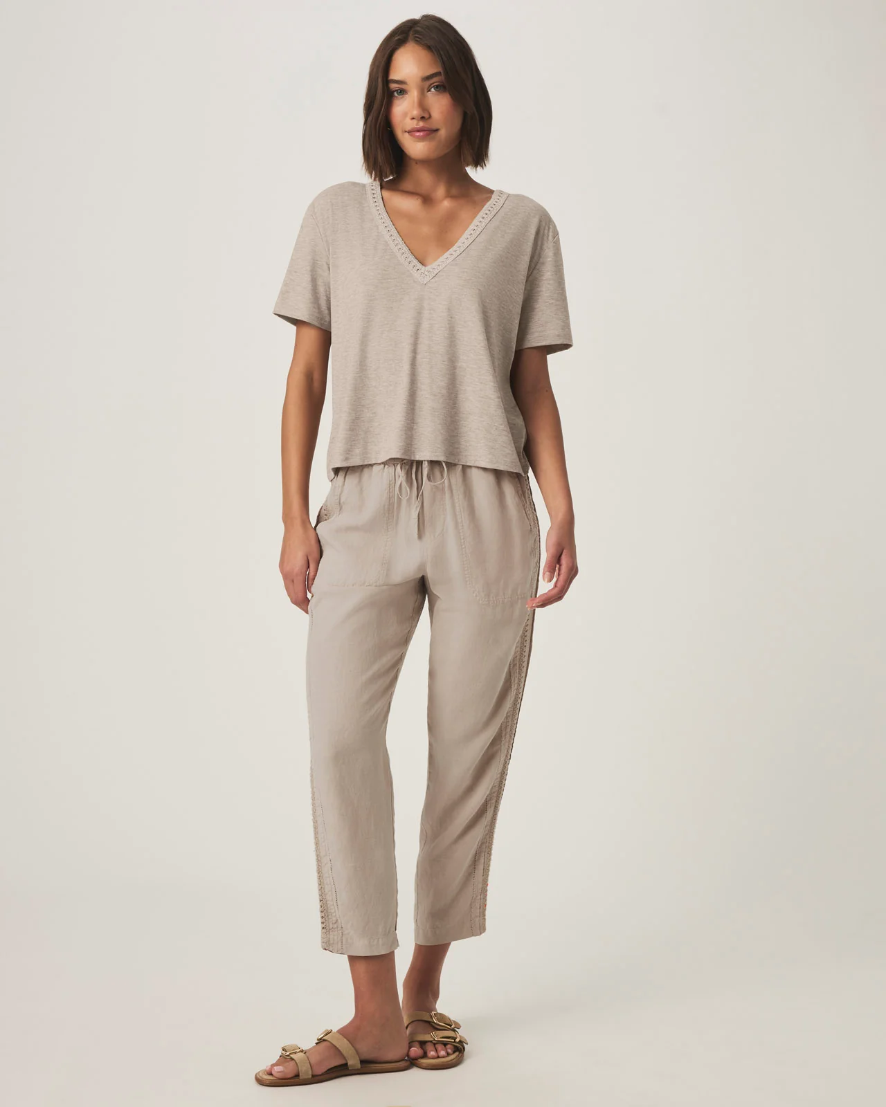 Kacey Crochet V-neck Tee - Image 10