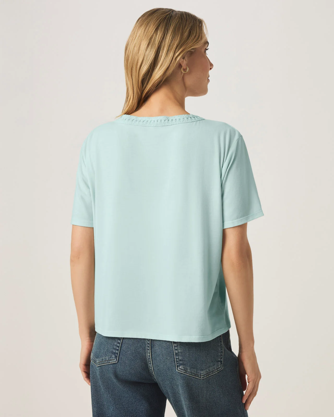 Kacey Crochet V-neck Tee - Image 17