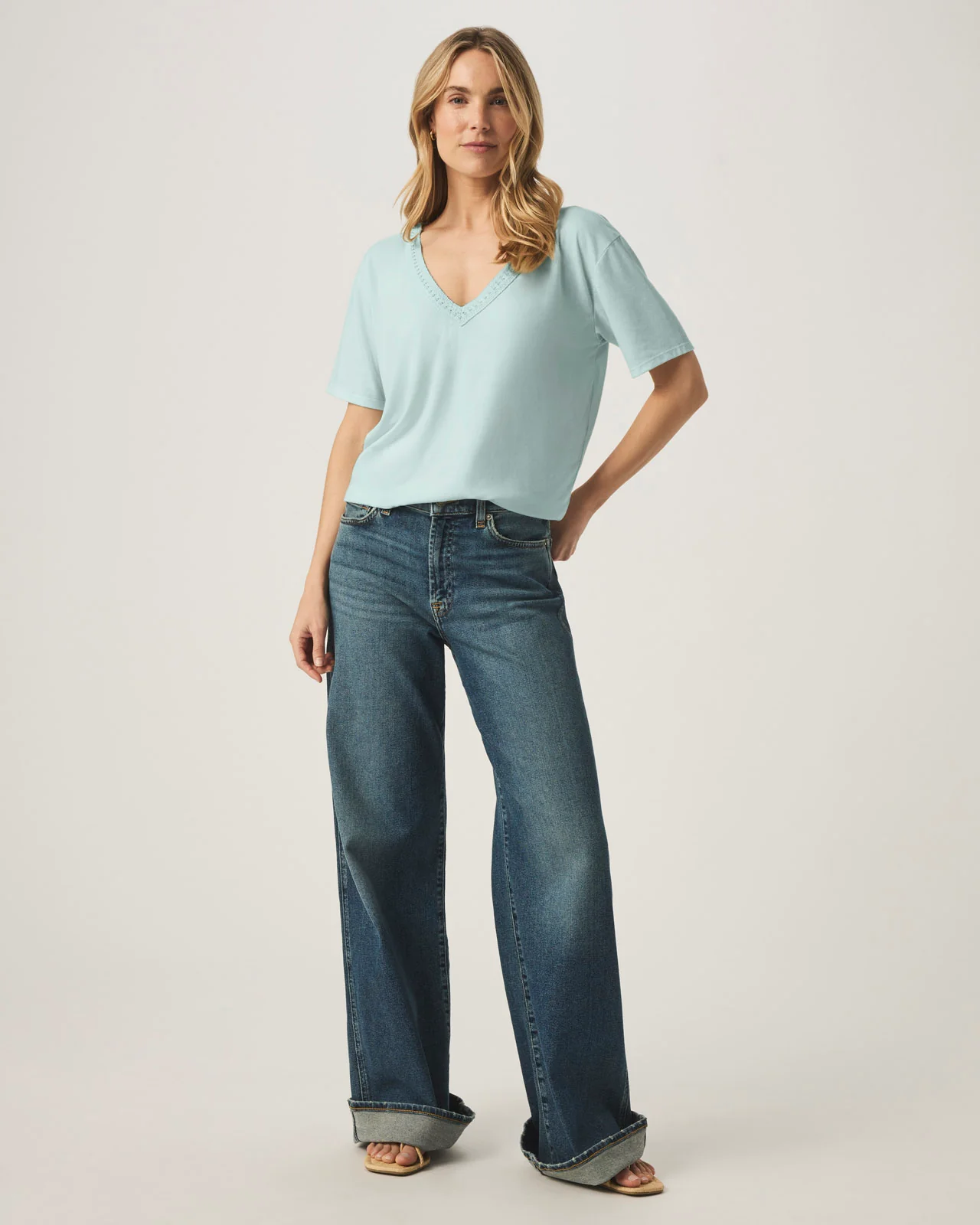 Kacey Crochet V-neck Tee - Image 18