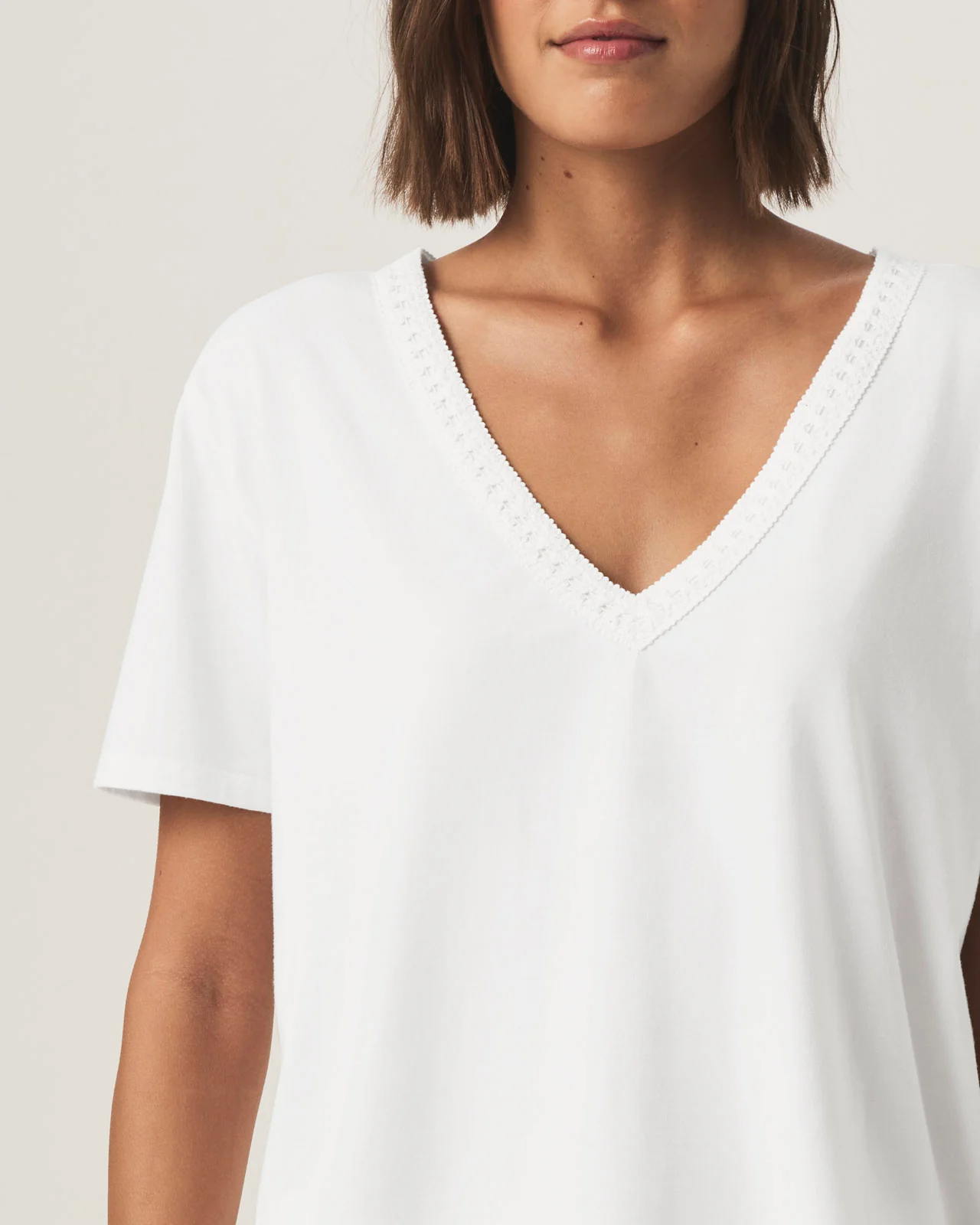 Kacey Crochet V-neck Tee - Image 20