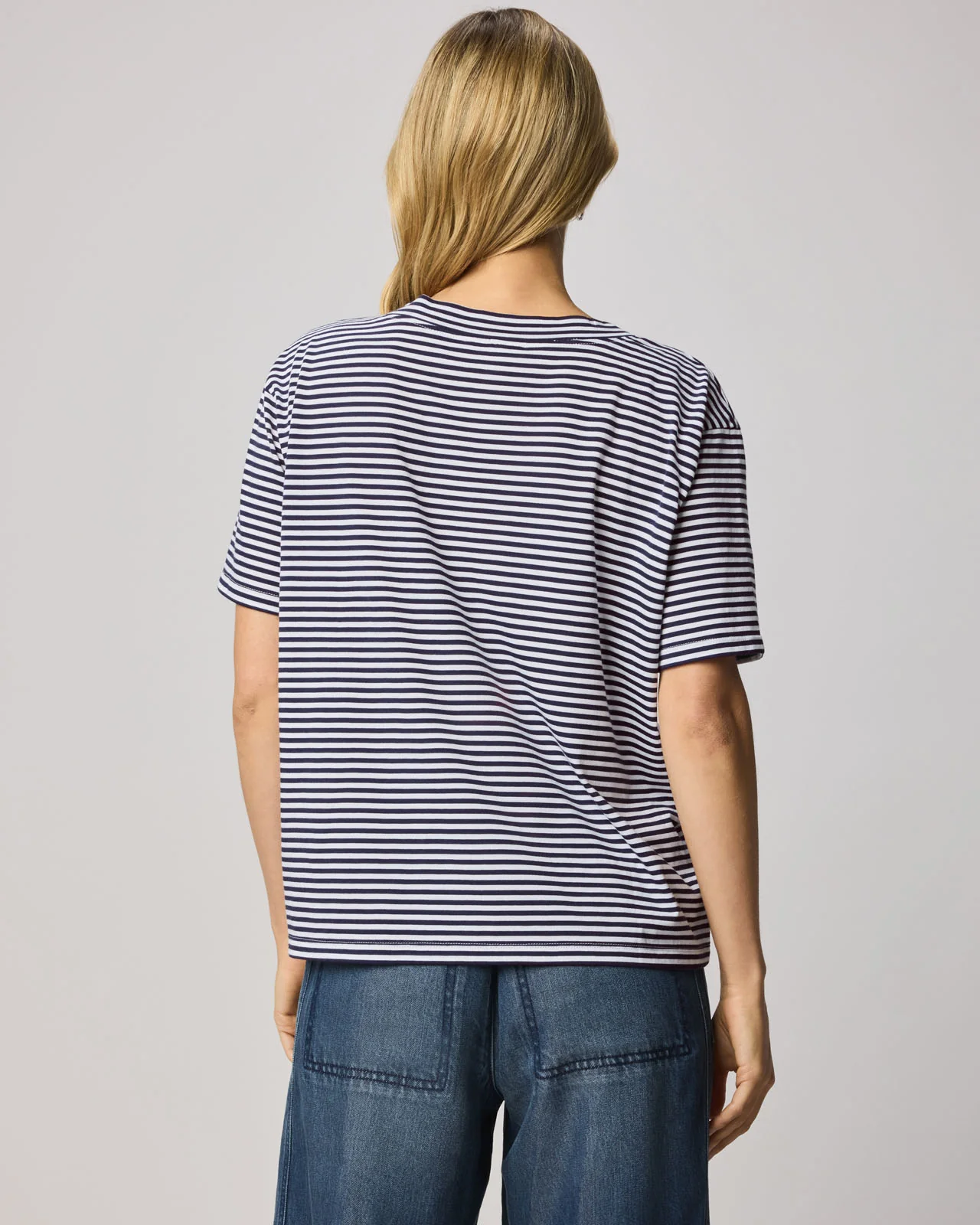 Kacey Striped V-Neck Tee - Image 6