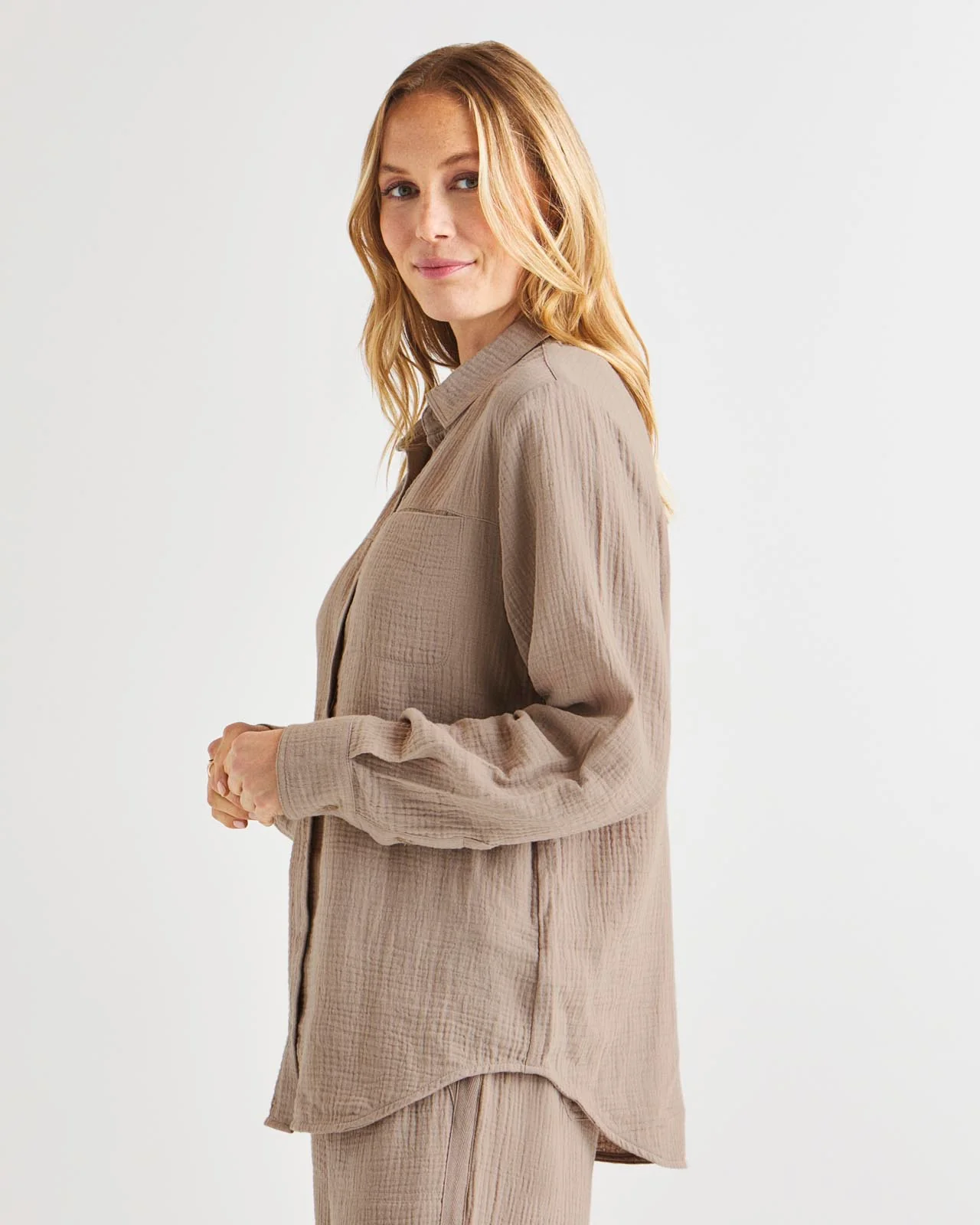 Kit Gauze Button Down Shirt - Image 11