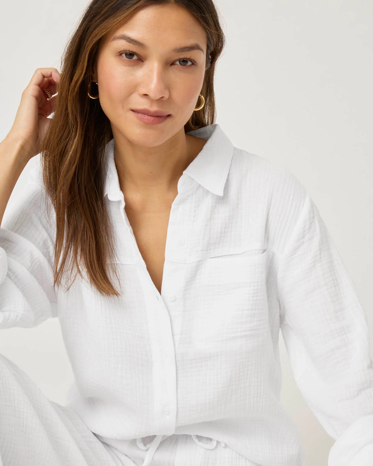 Kit Gauze Button Down Shirt - Image 23