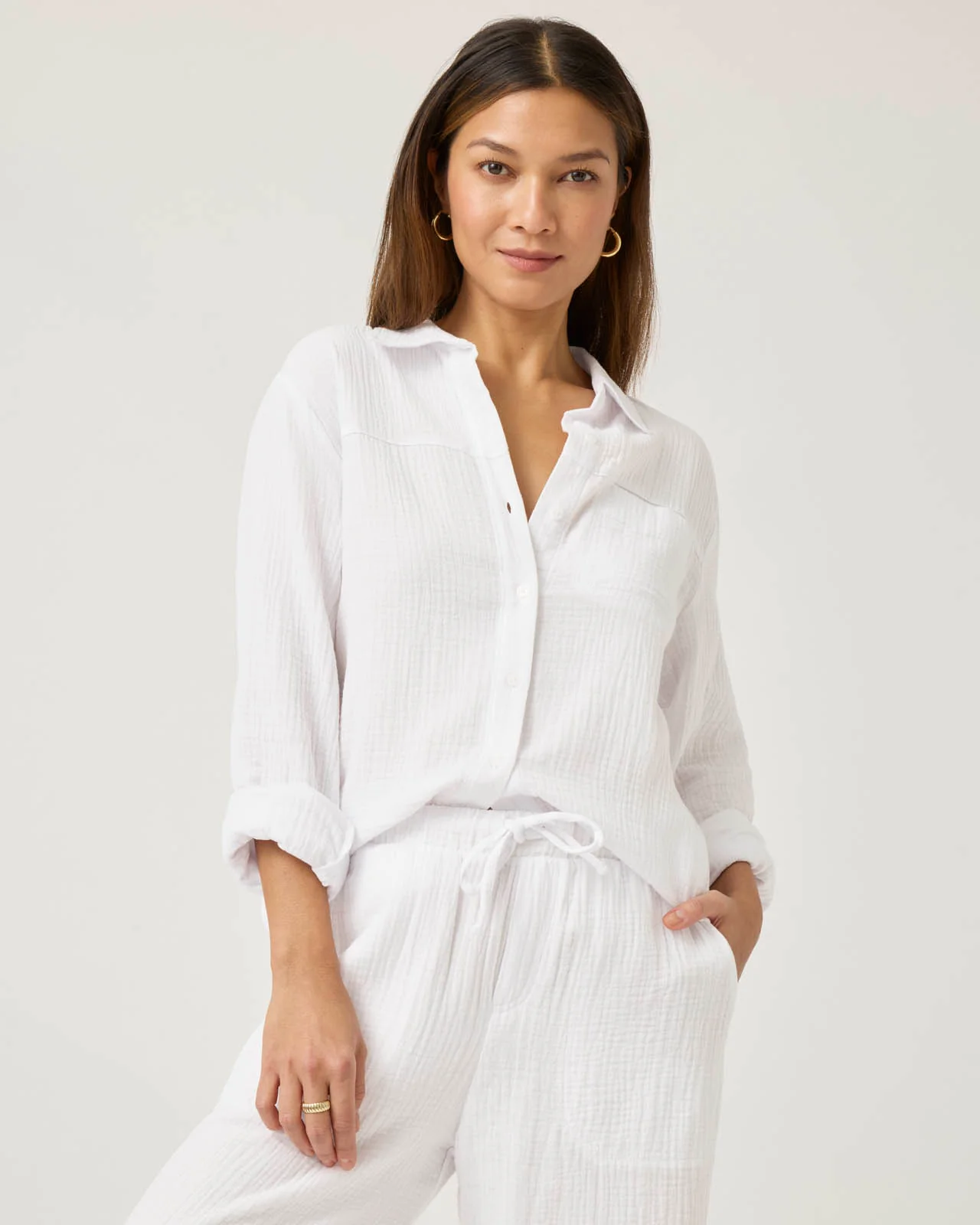 Kit Gauze Button Down Shirt - Image 24