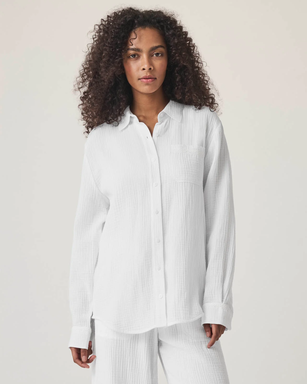 Kit Gauze Crochet Shirt - Image 14