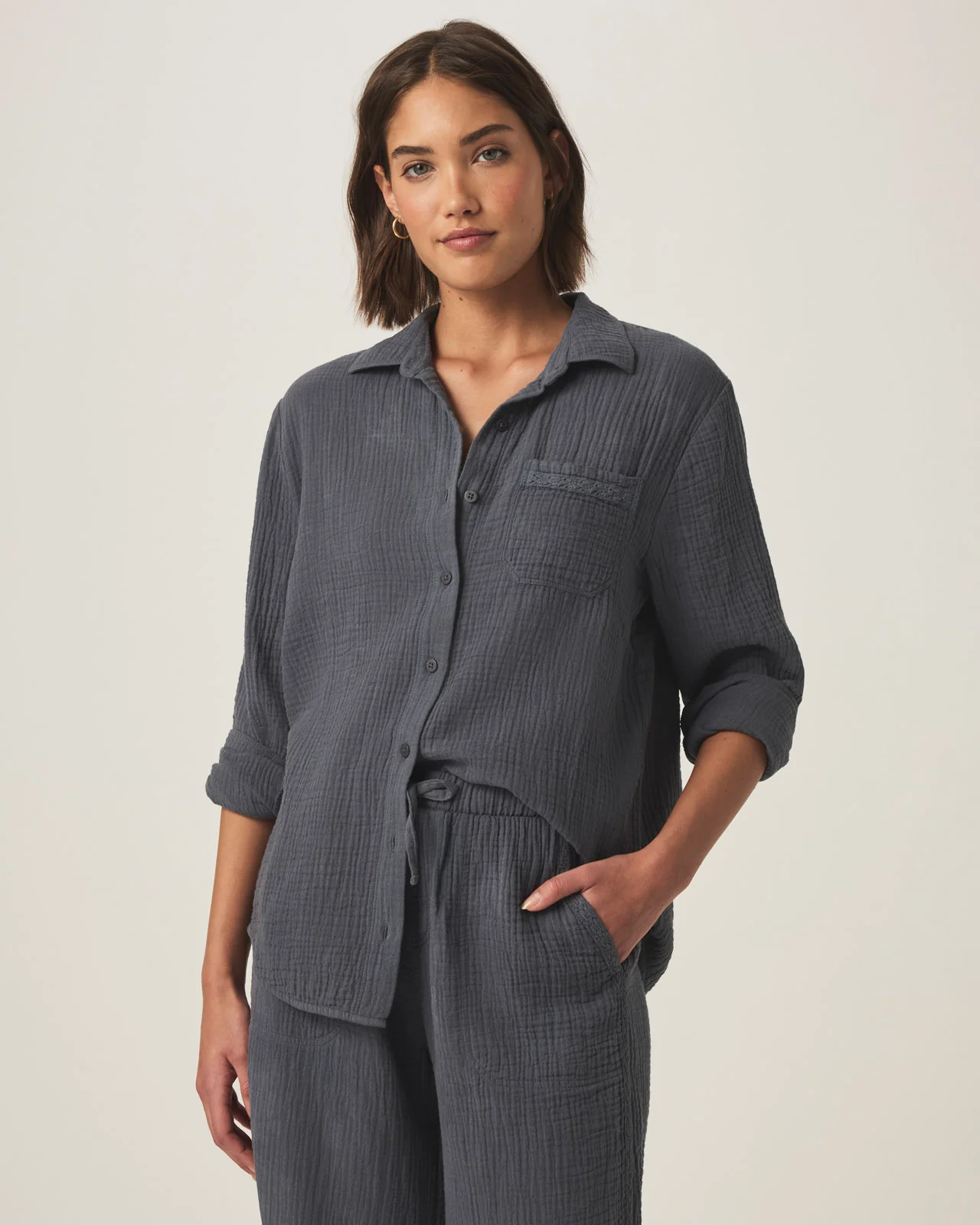 Kit Gauze Crochet Shirt - Image 15