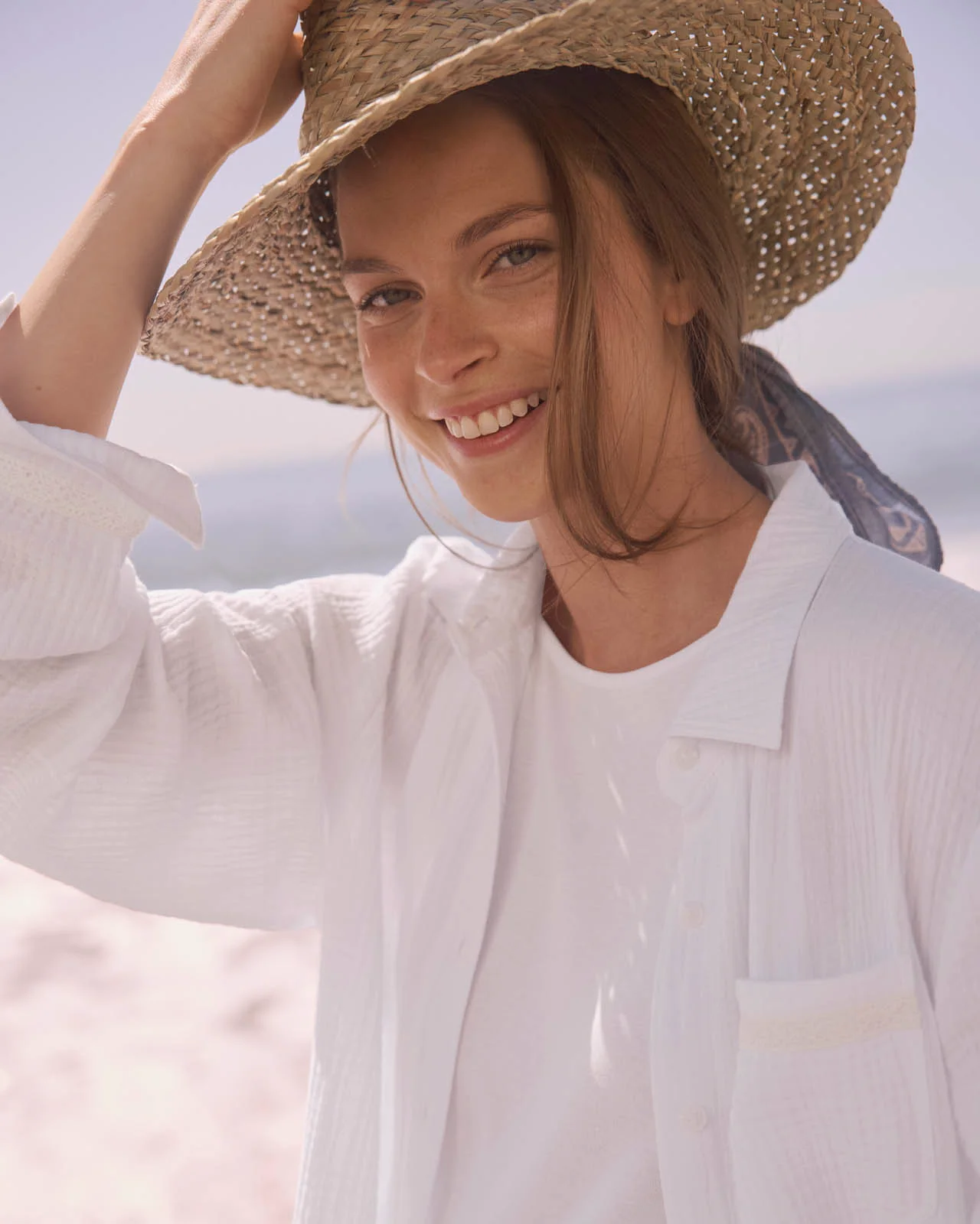 Kit Gauze Crochet Shirt - Image 8