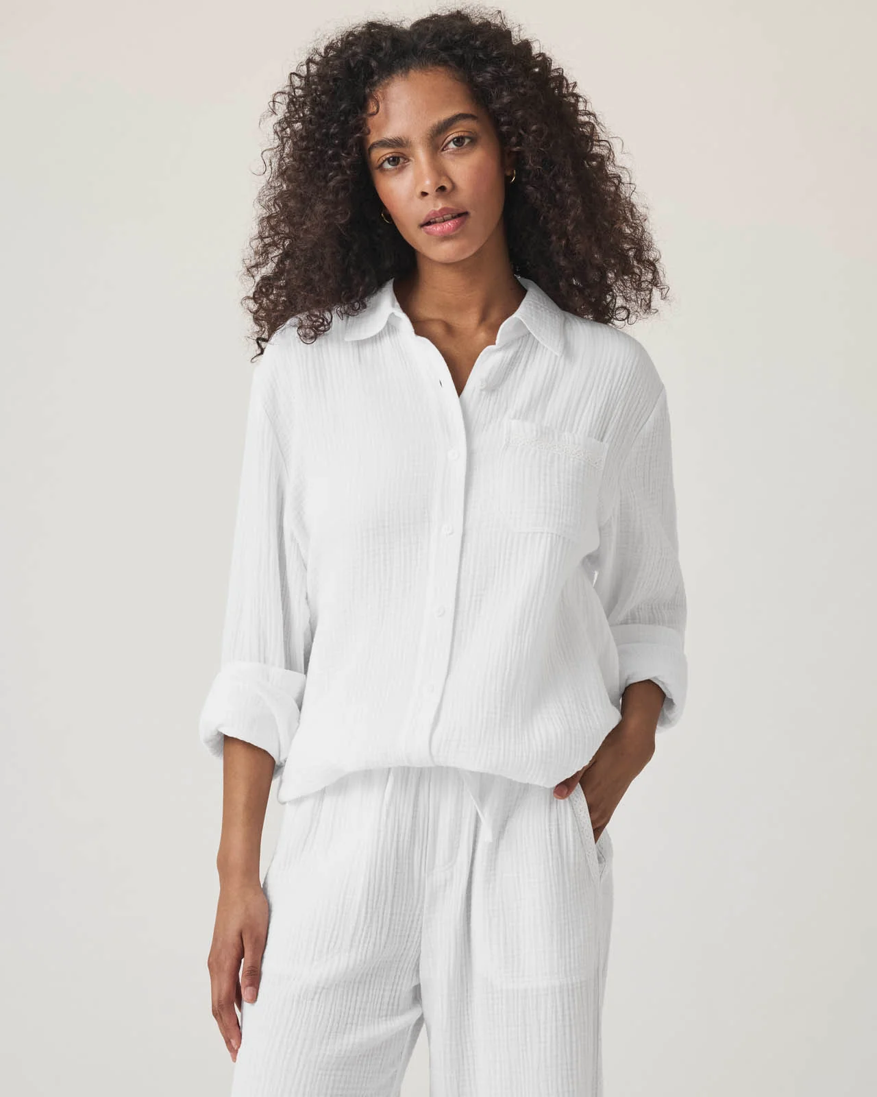 Kit Gauze Crochet Shirt - Image 9