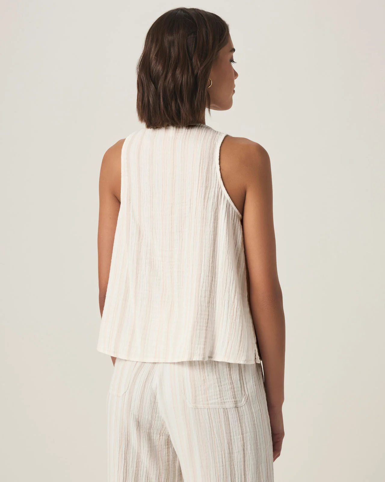Kit Gauze Stripe V-Neck Tank - Image 5