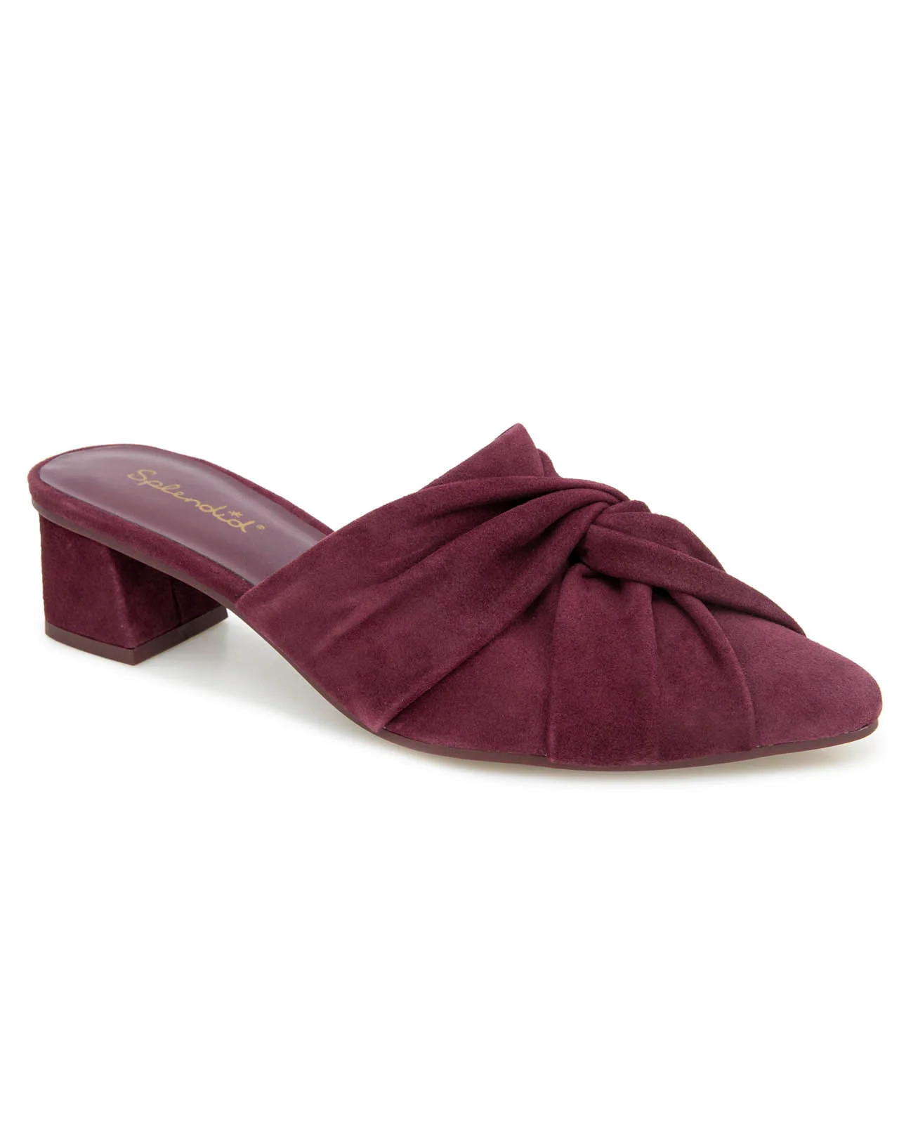 Lanis Suede Mule in Dark Plum