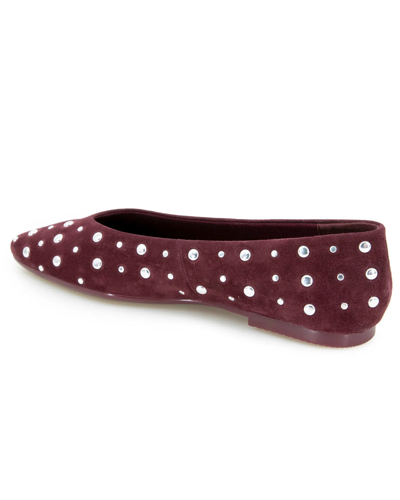 Latouche Studded Flat in Dark Plum - Image 4