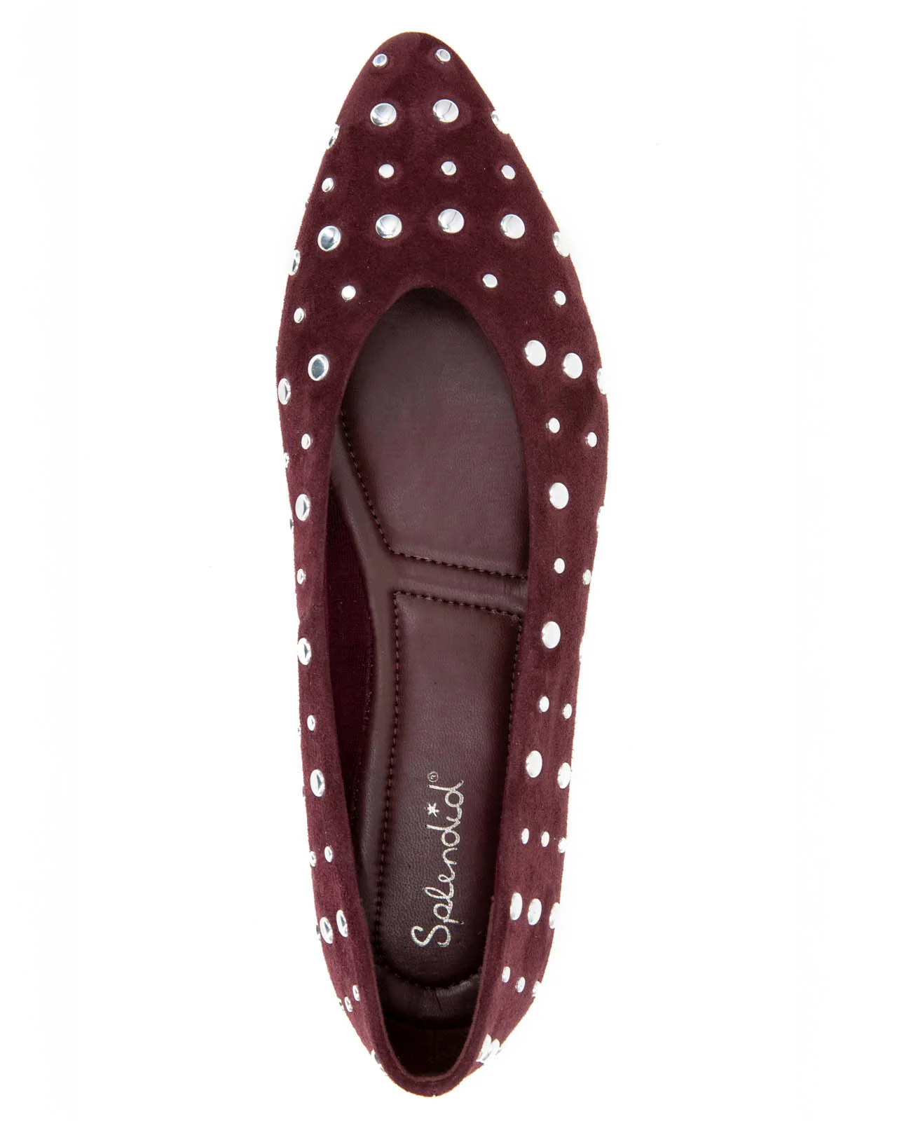 Latouche Studded Flat in Dark Plum - Image 5