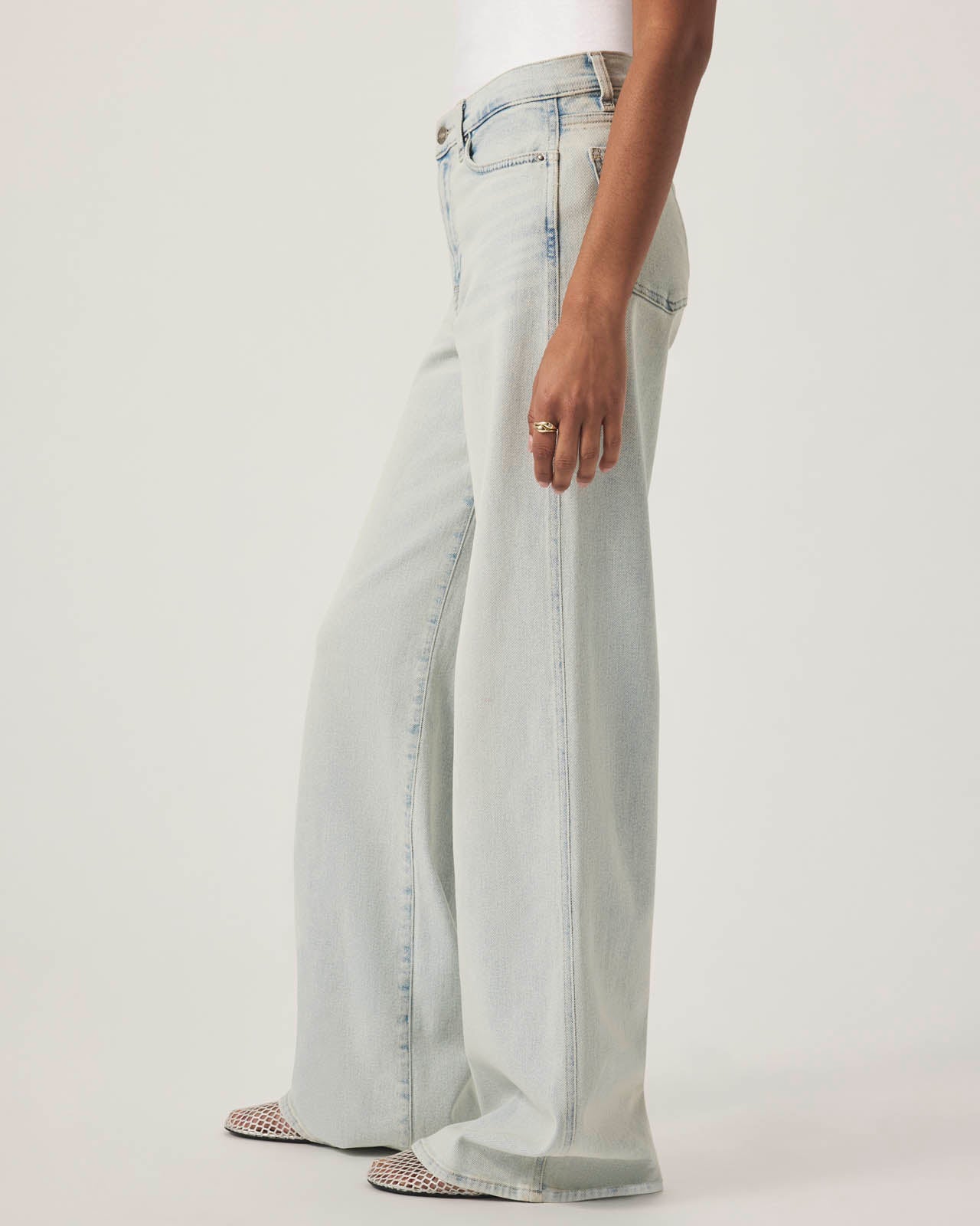 Light Wash Slim Palazzo Jean - Image 4