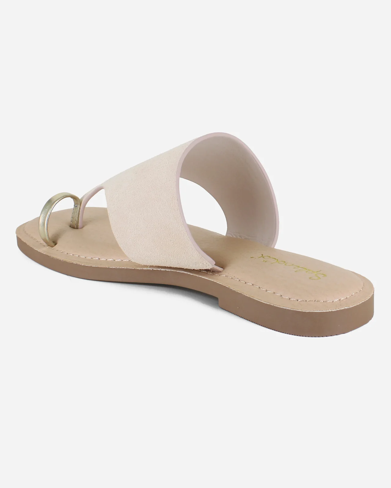 Lily Suede Sandal in Oatmeal - Image 4