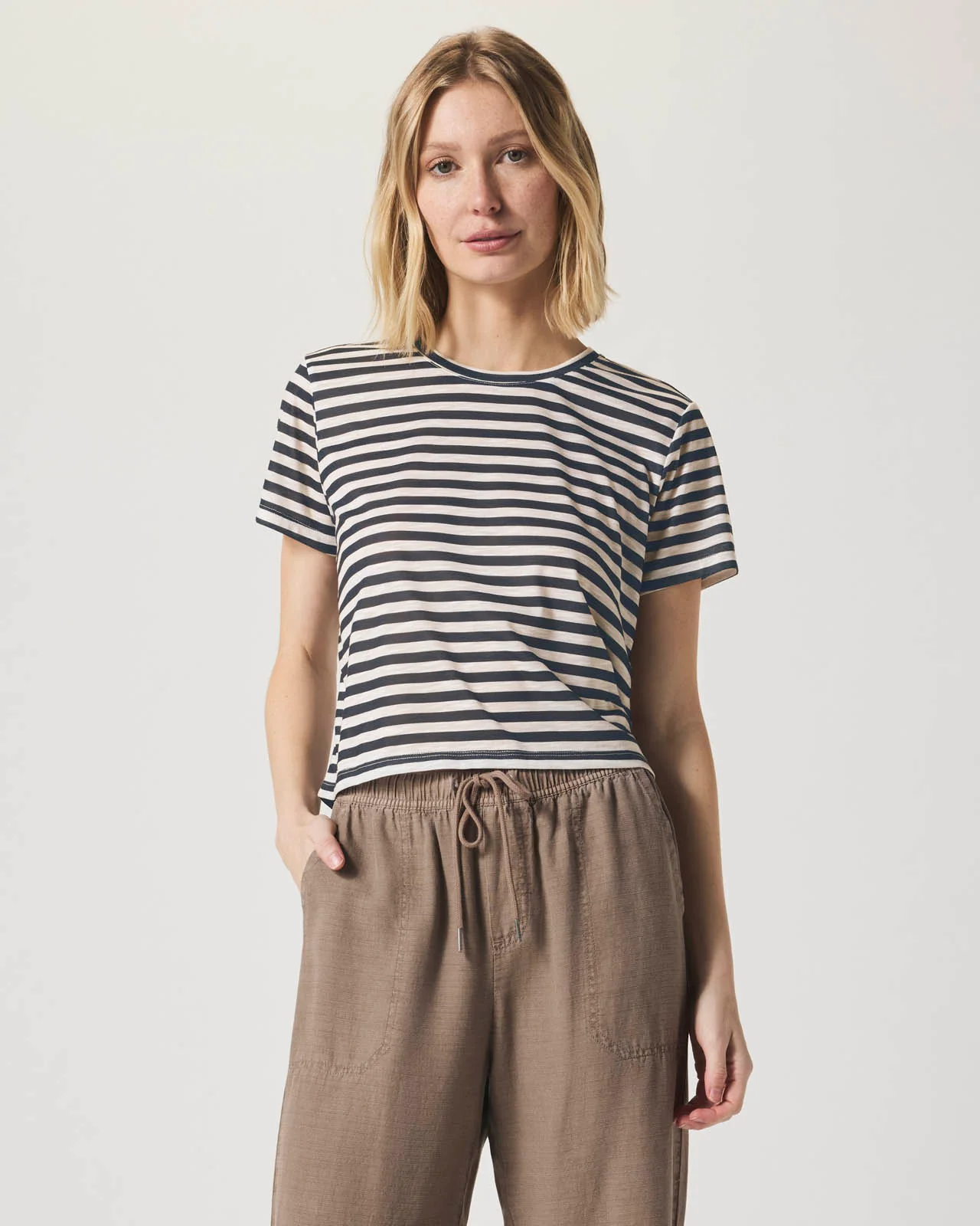 Louisa Short Sleeve Stripe Tee - Image 4