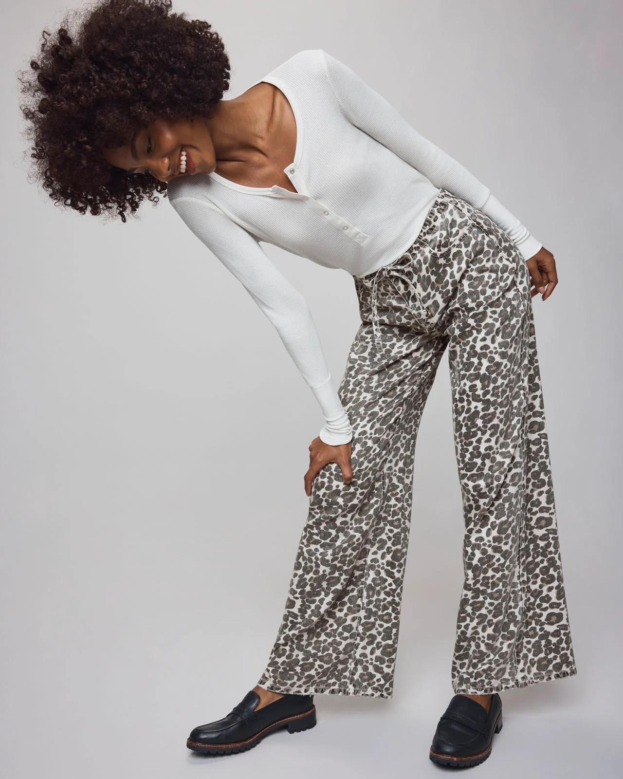 Lounge Denim Leopard Pant - Image 4