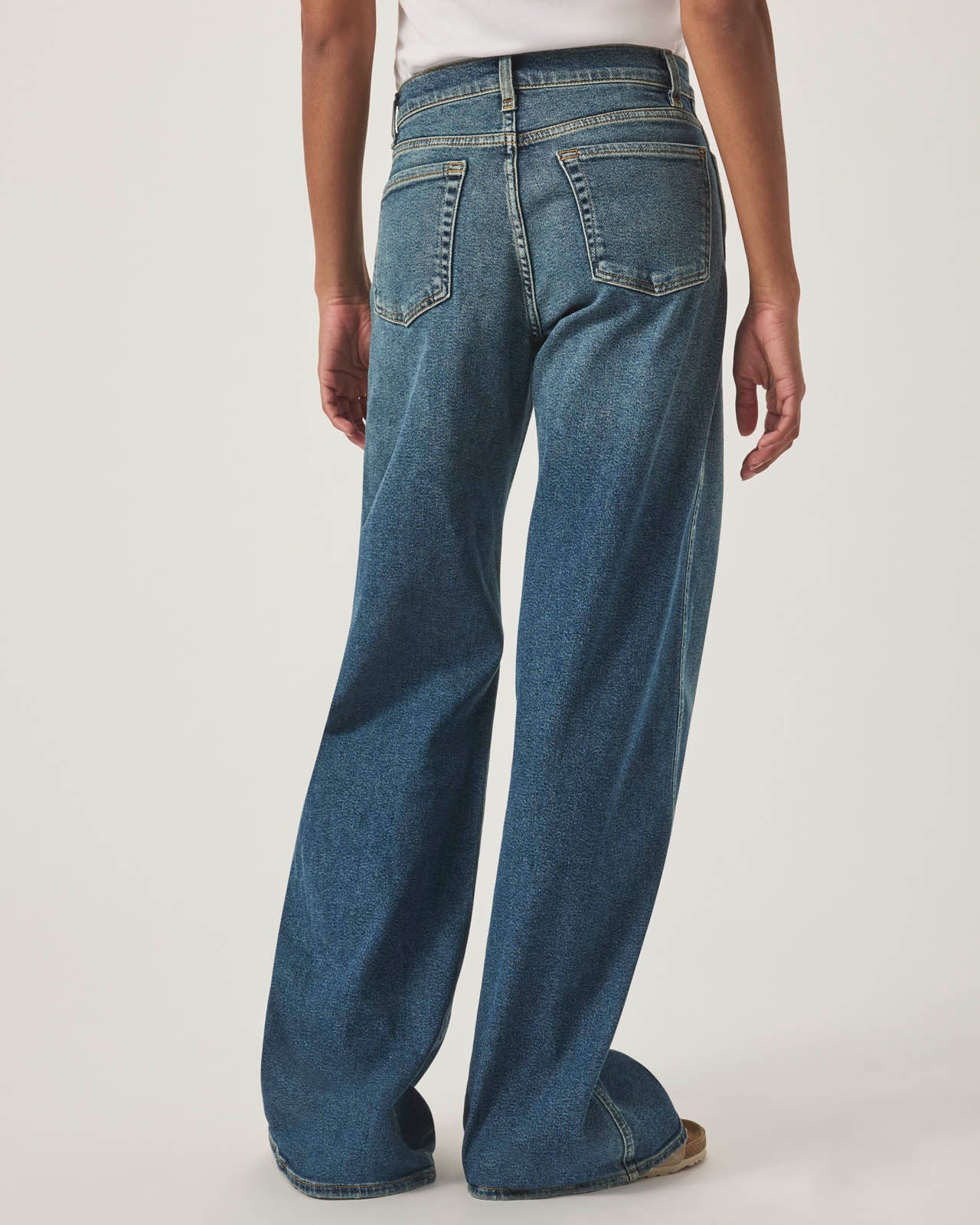 Medium Wash Slim Palazzo Jean - Image 4