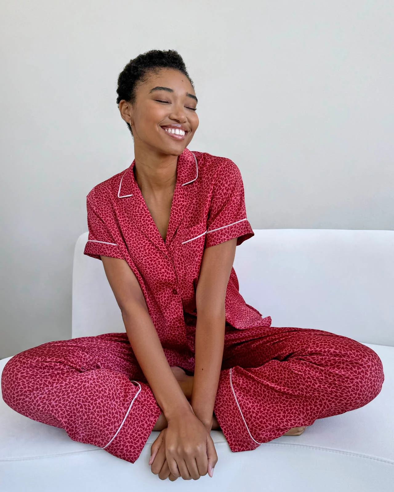 Mini Heart Toss Satin Silk Sleep Set - Image 2
