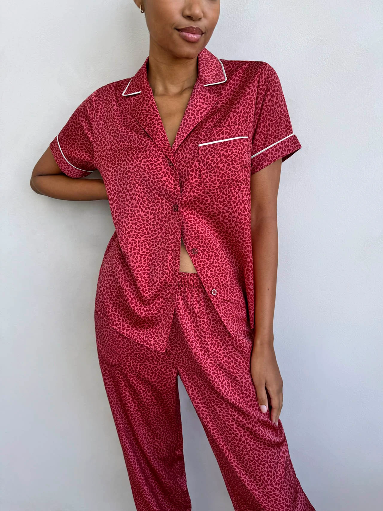 Mini Heart Toss Satin Silk Sleep Set - Image 3